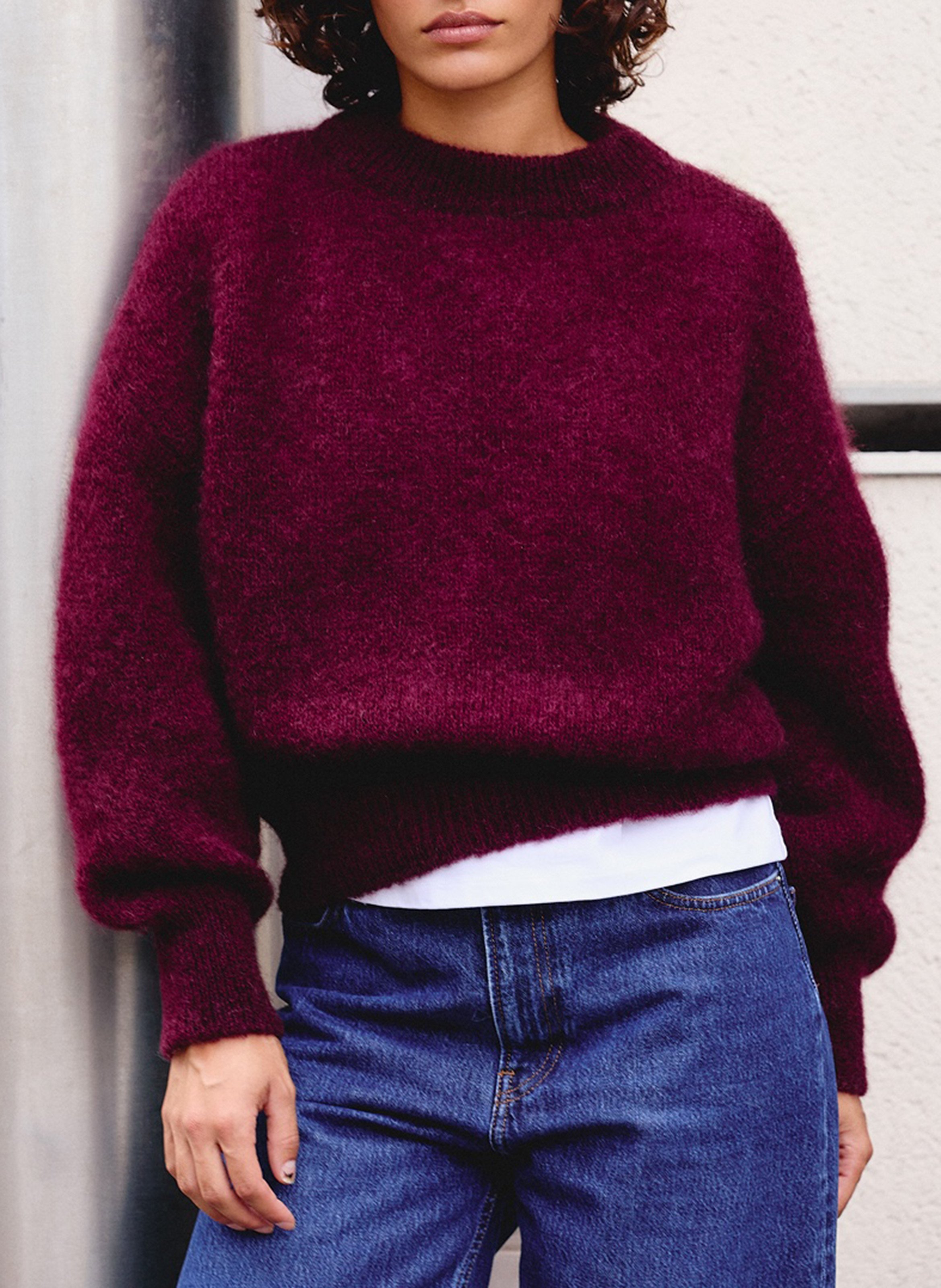 Alpaca wool sweater SURPRISE Plums