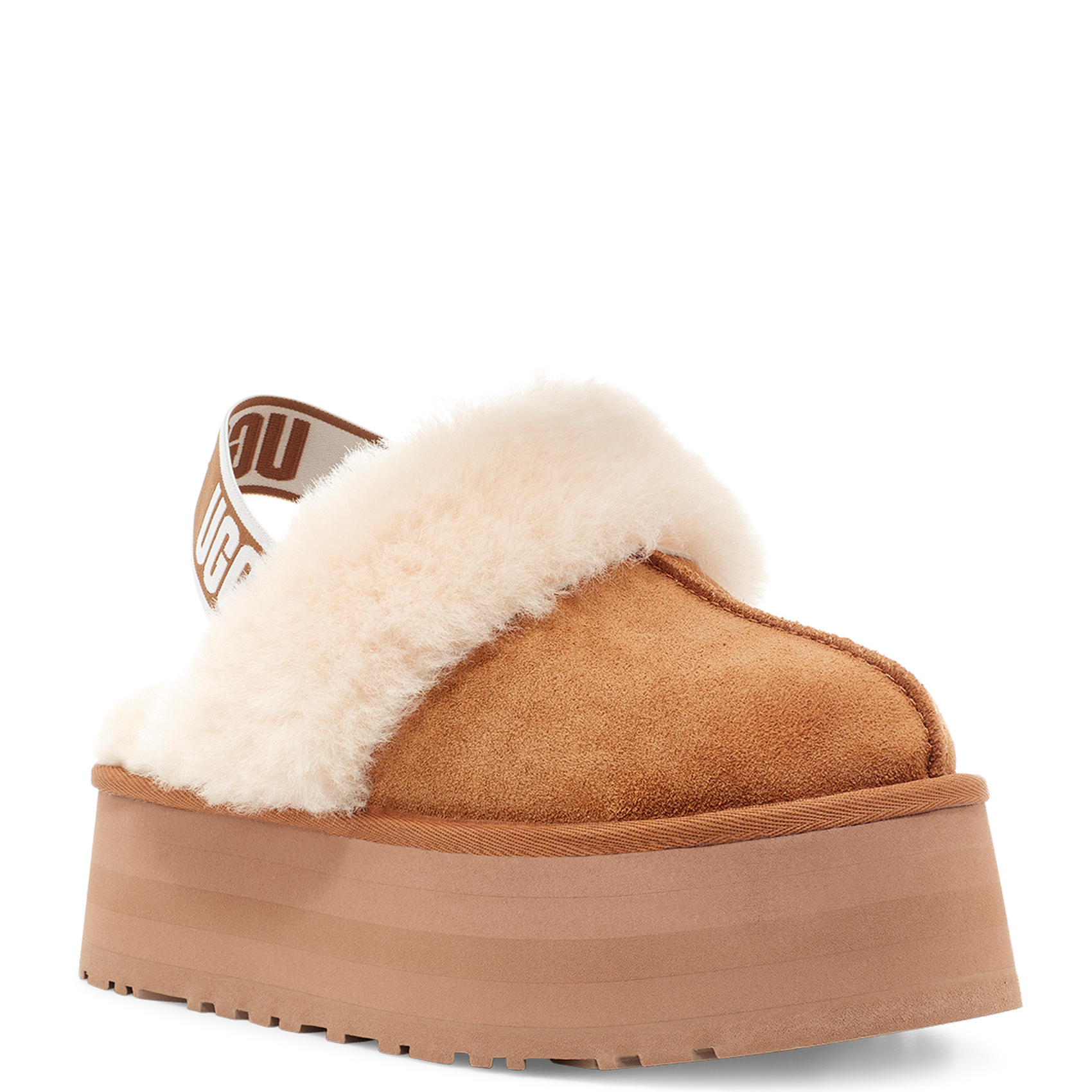 Leather wedge slippers UGG Brown