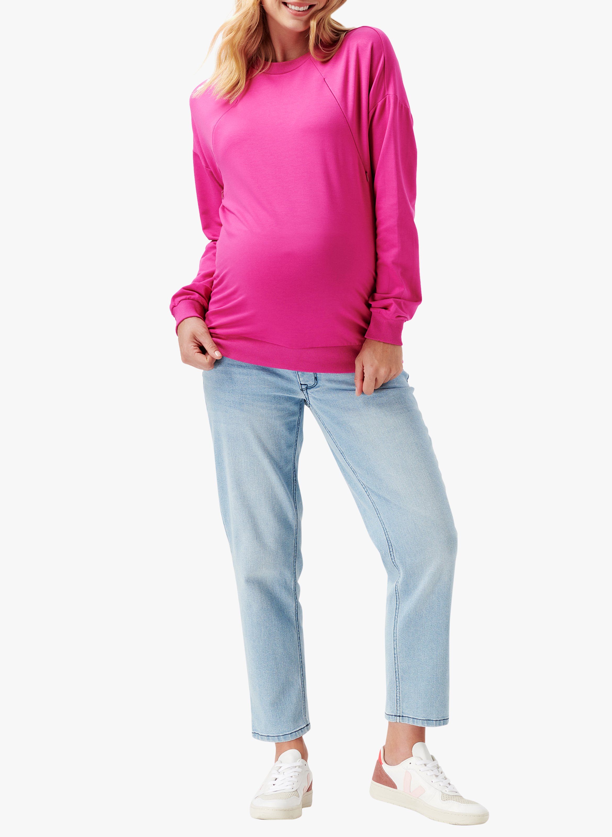 Rundhalspullover aus Viskose Rosa