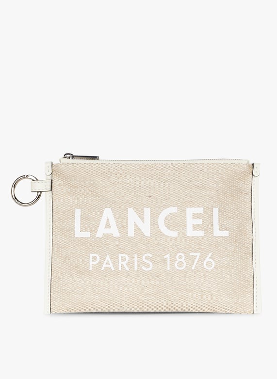 Pochette En Toile De Jute Et Cuir Naturel Blanc Lancel Femme A12354 5Z NATUREL BLANC Place des Tendances