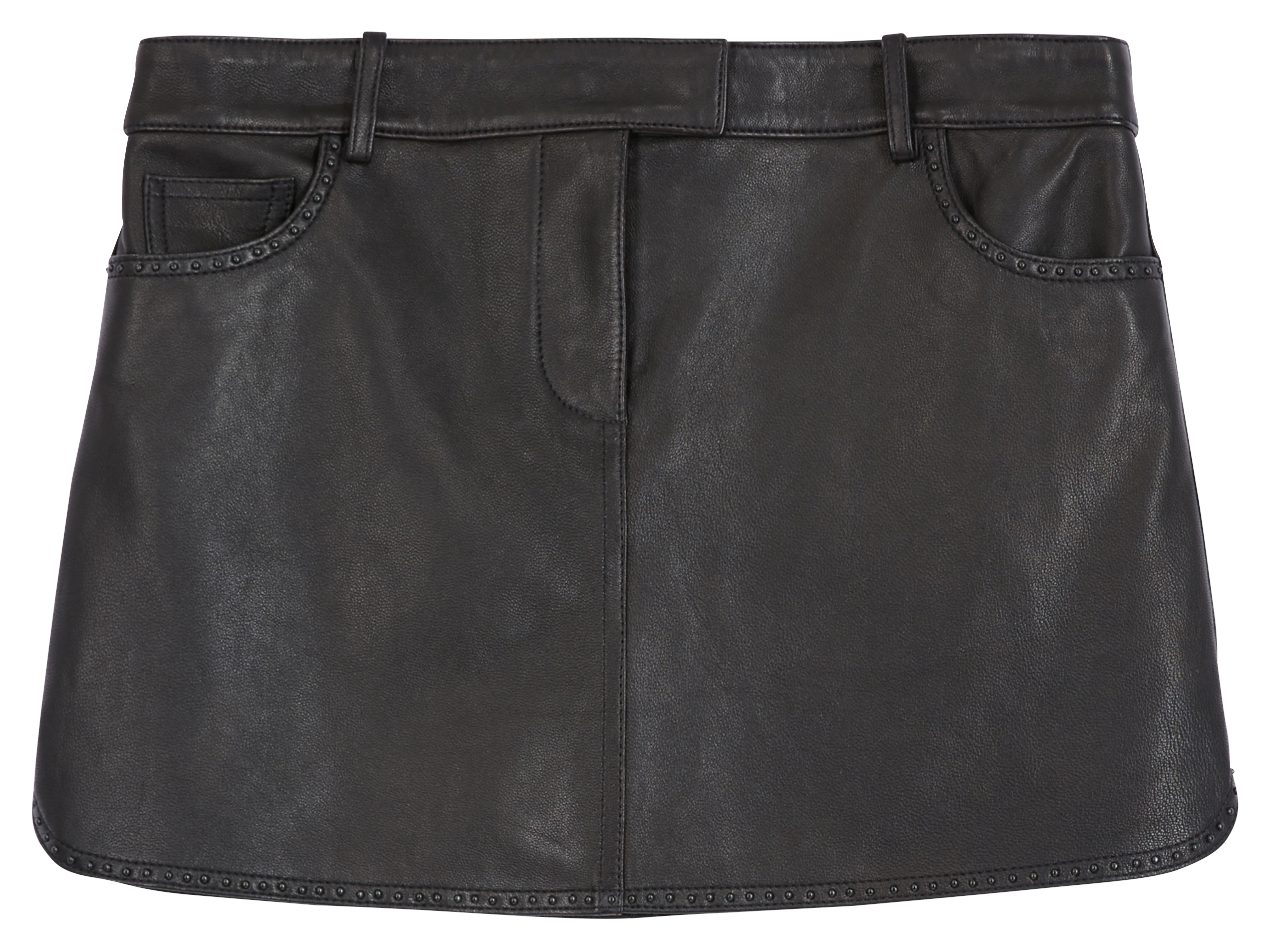 Jupe courte en cuir THE KOOPLES Noir