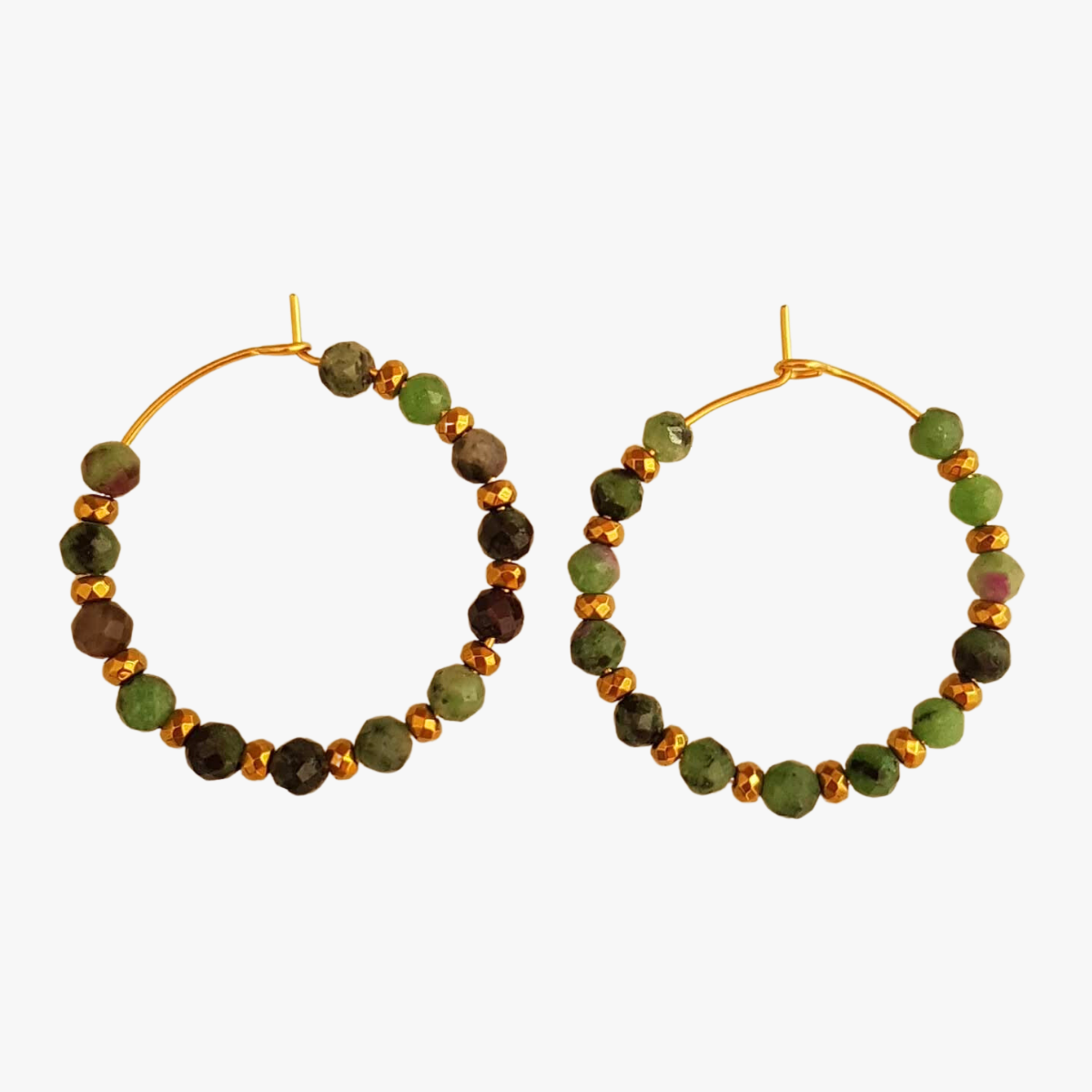 Ruby zoisite earrings GINANDGER Green