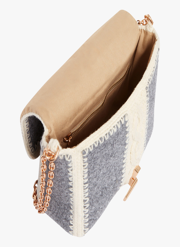 INS-Sac de rangement en feutre de laine de style suisse, sac de