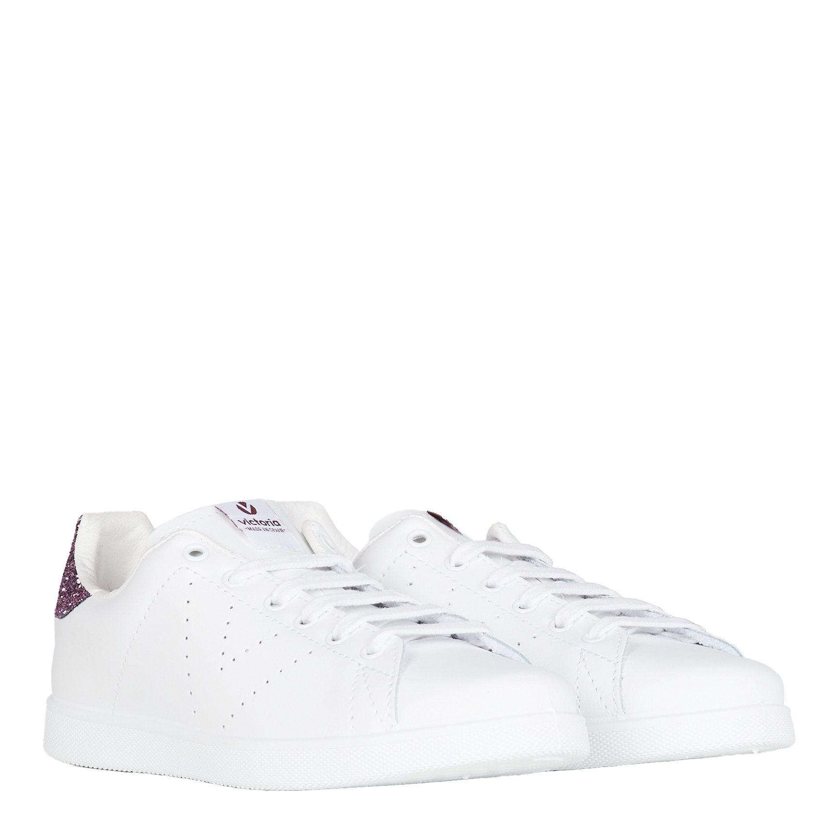 Baskets basses pailletées en cuir VICTORIA Violet