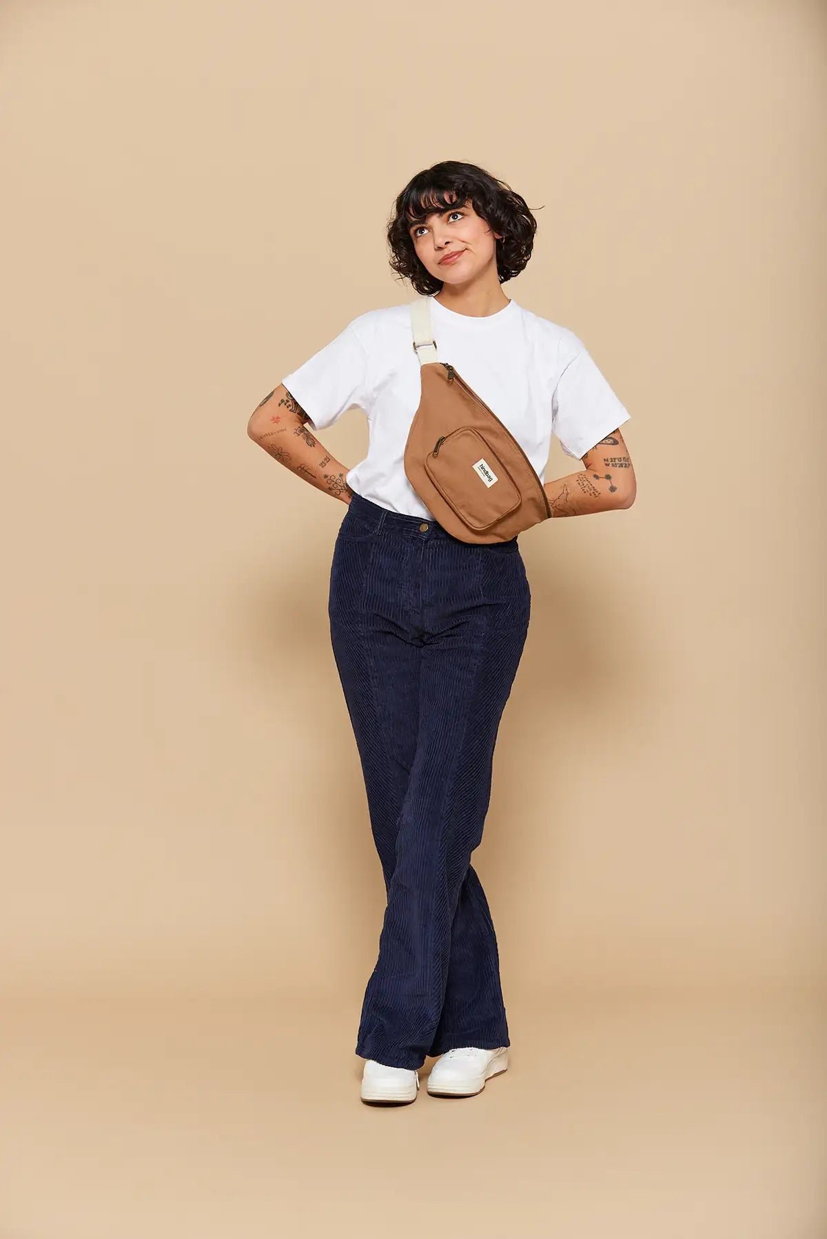 Cotton waist bag HINDBAG Brown