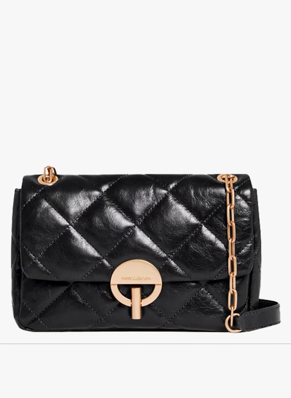 Borsa a bandoliera in pelle Noir Vanessa bruno Donna Place des