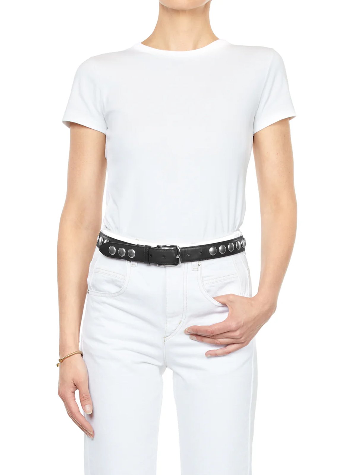 Riem versierd met studs Zwart