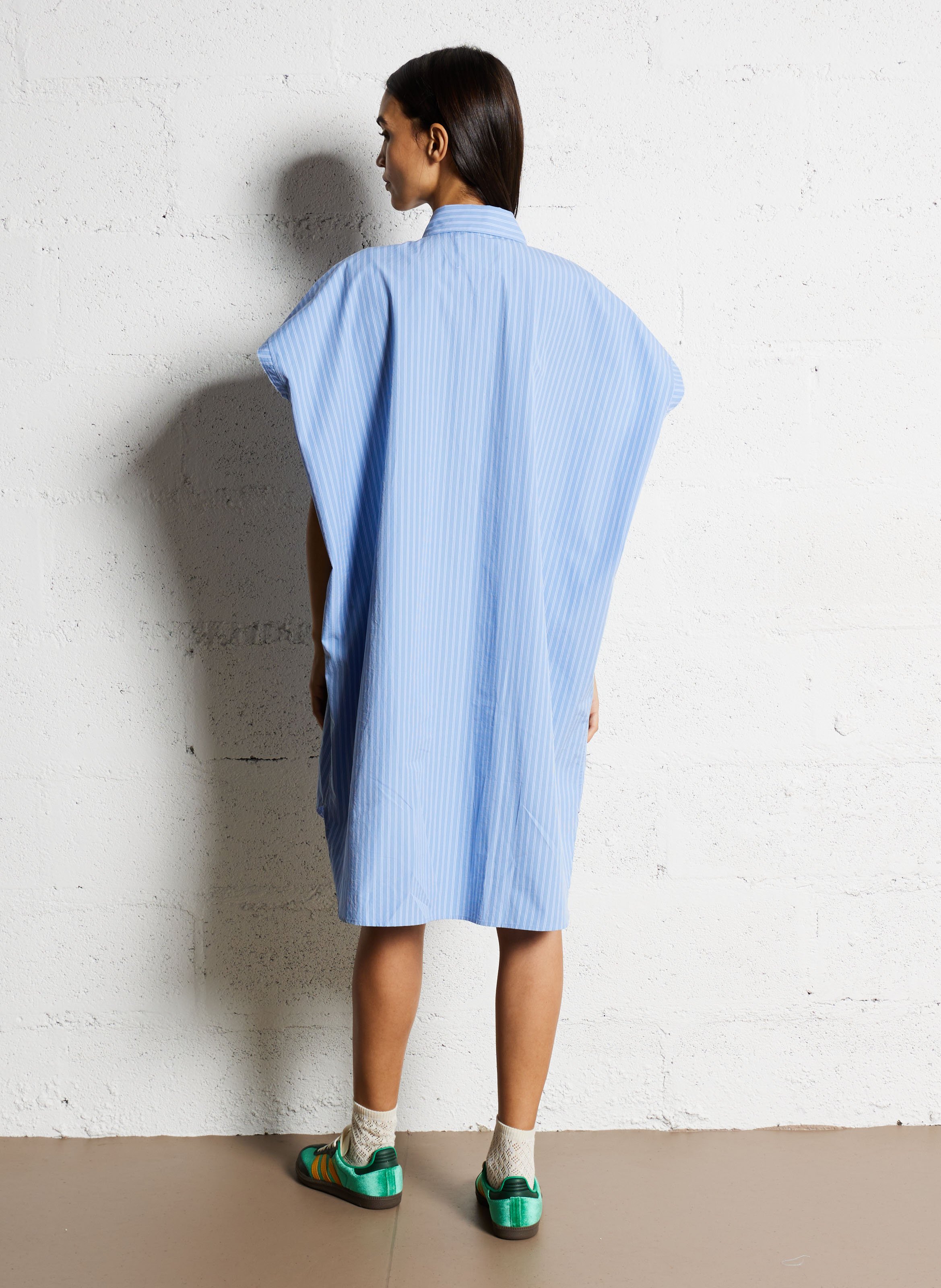 Robe midi en coton rayé BELLEROSE Bleu