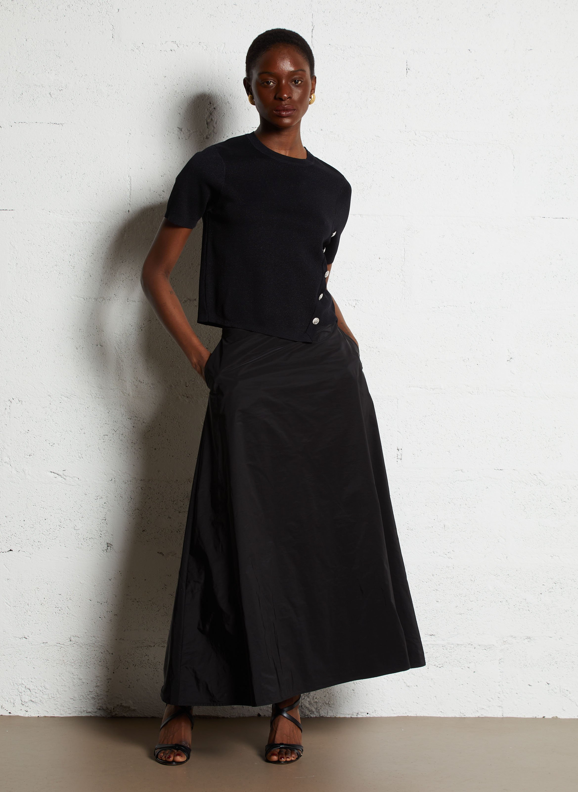 A-line maxi skirt Black