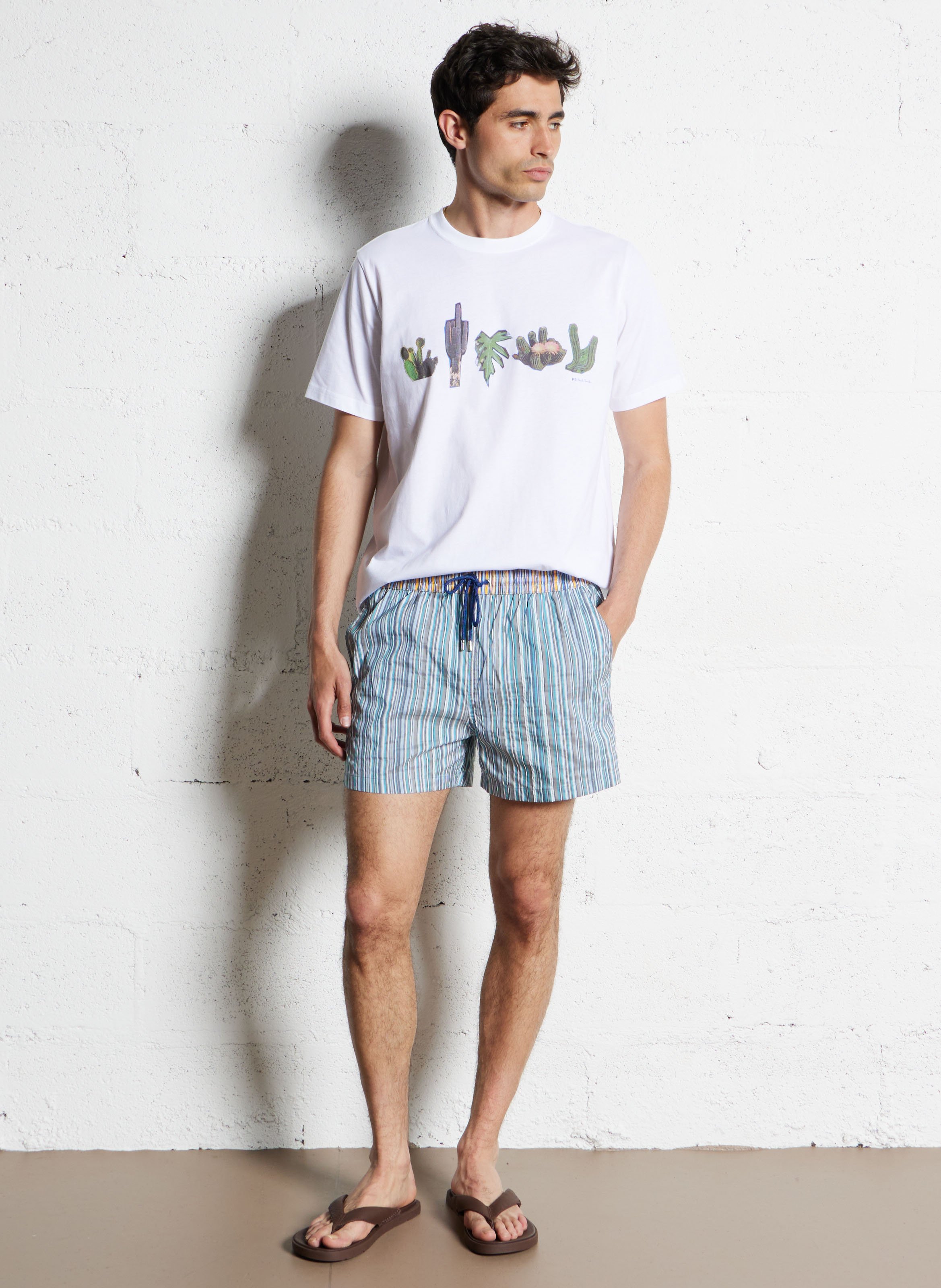 Oversized organic cotton printed t-shirt PAUL SMITH White