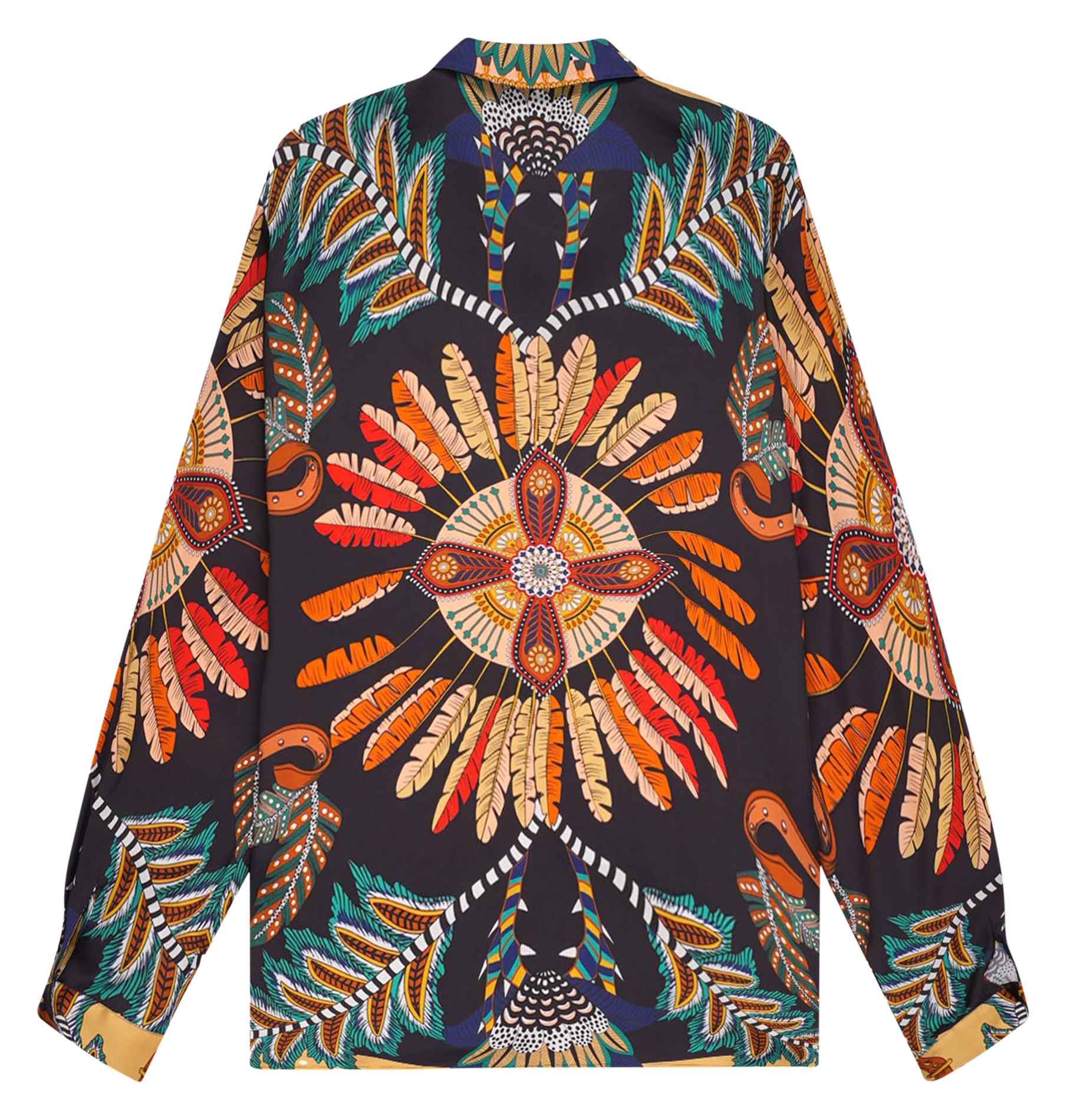 Straight printed shirt with classic collar WILD Black