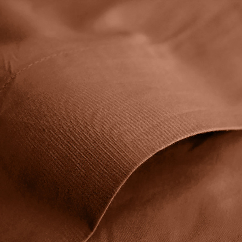 Flat sheet "premium" for single & double beds COTON PUR Brown