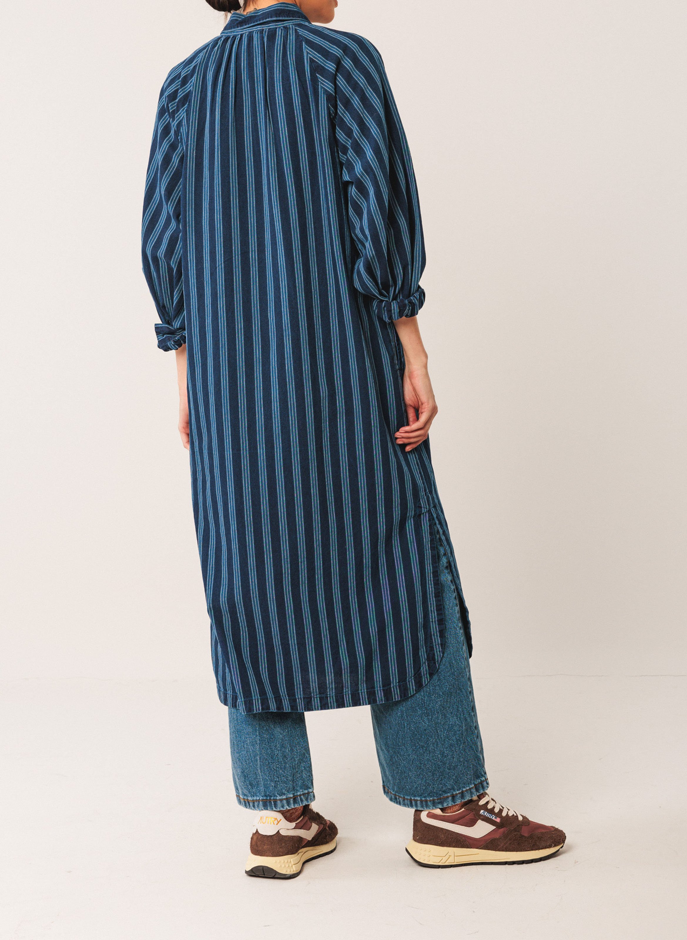 Striped loose fit midi dress INDI & COLD Blue