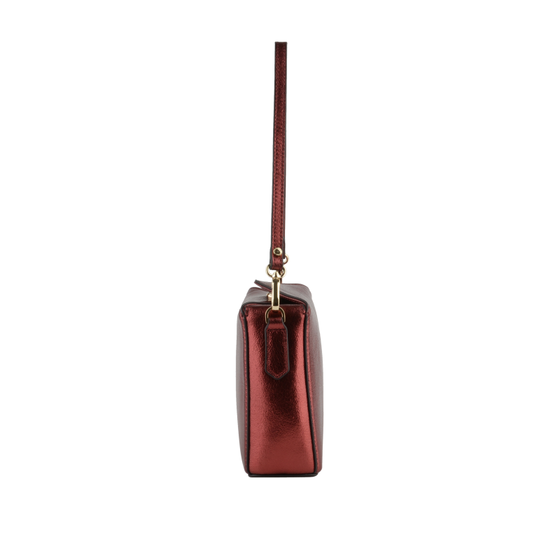 Sac porté travers - cuir de vachette POURCHET Rouge