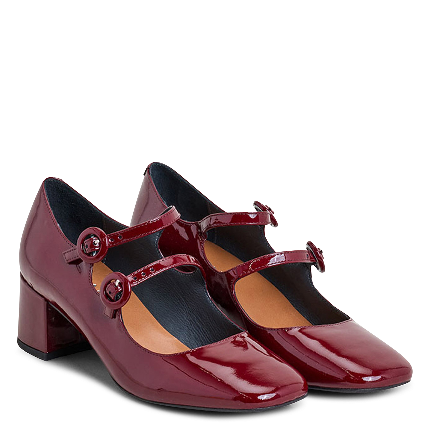 Glazed leather Mary Janes JONAK Red