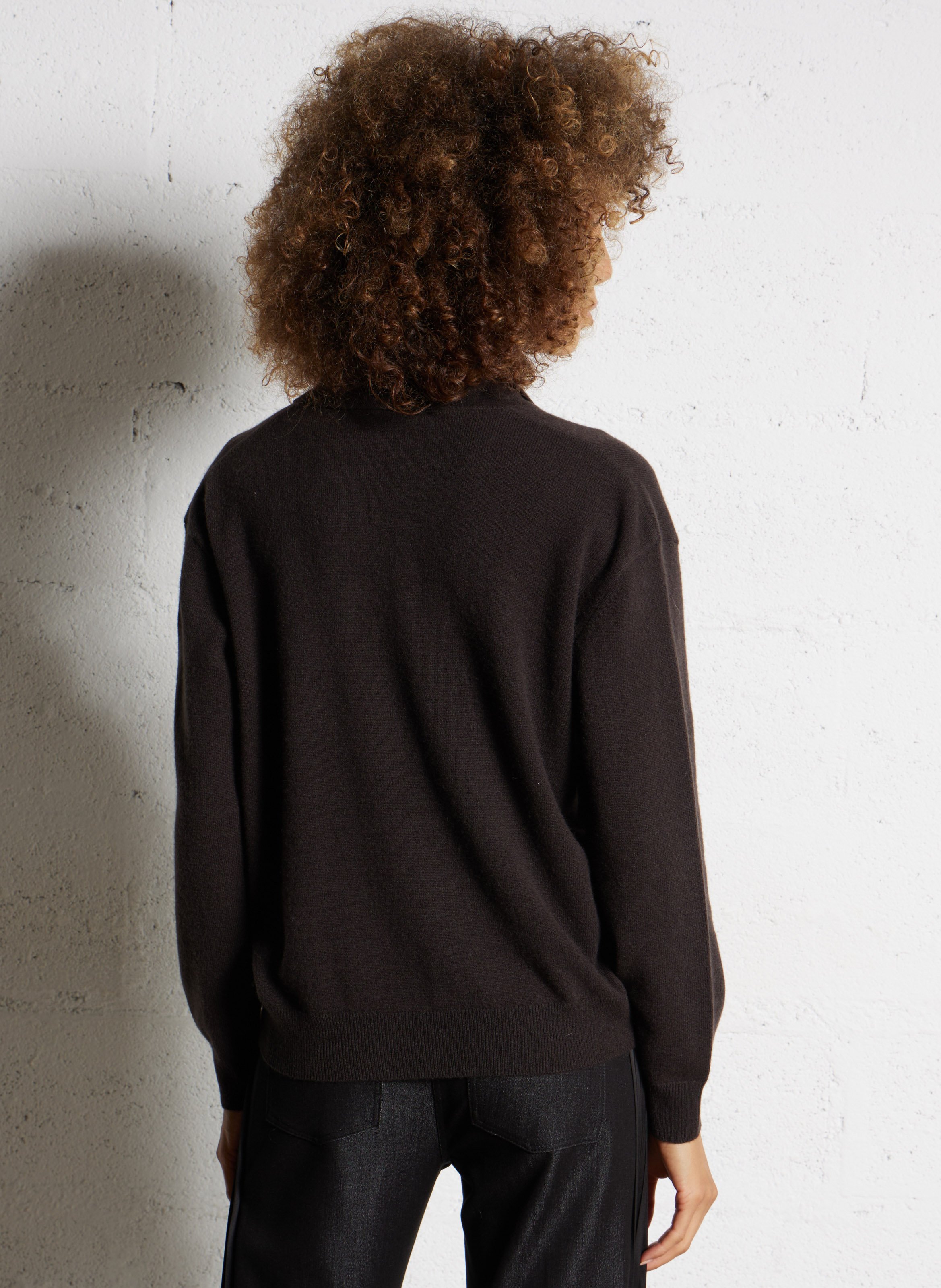 Cashmere long-sleeve polo MAJESTIC FILATURES Brown