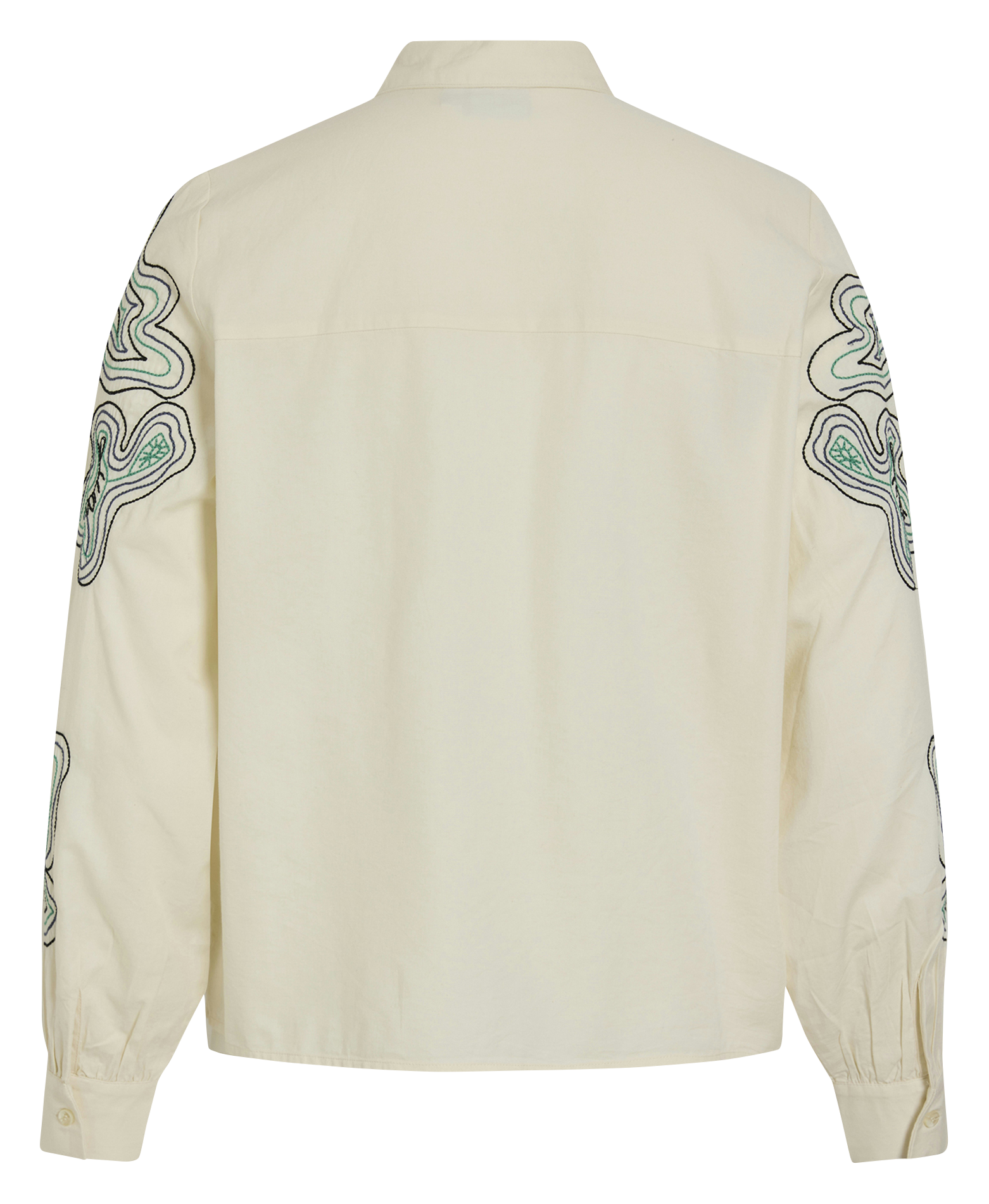 Cotton and linen shirt with classic collar VILA Beige