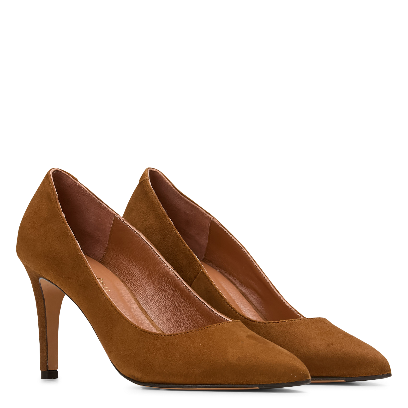 Spitze Pumps aus Veloursleder MELLOW YELLOW Braun