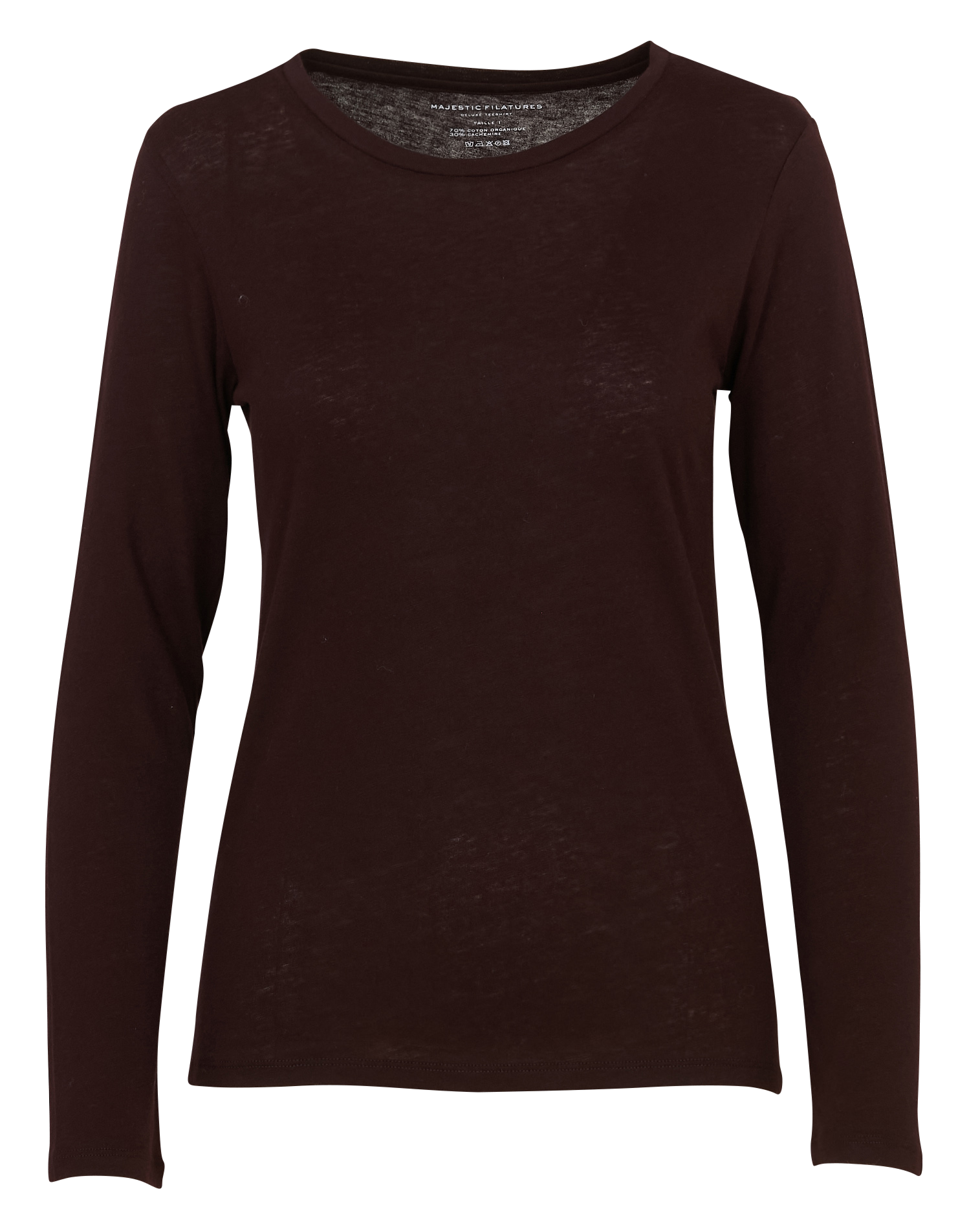 Round-neck cotton-blend T-shirt MAJESTIC FILATURES Plums