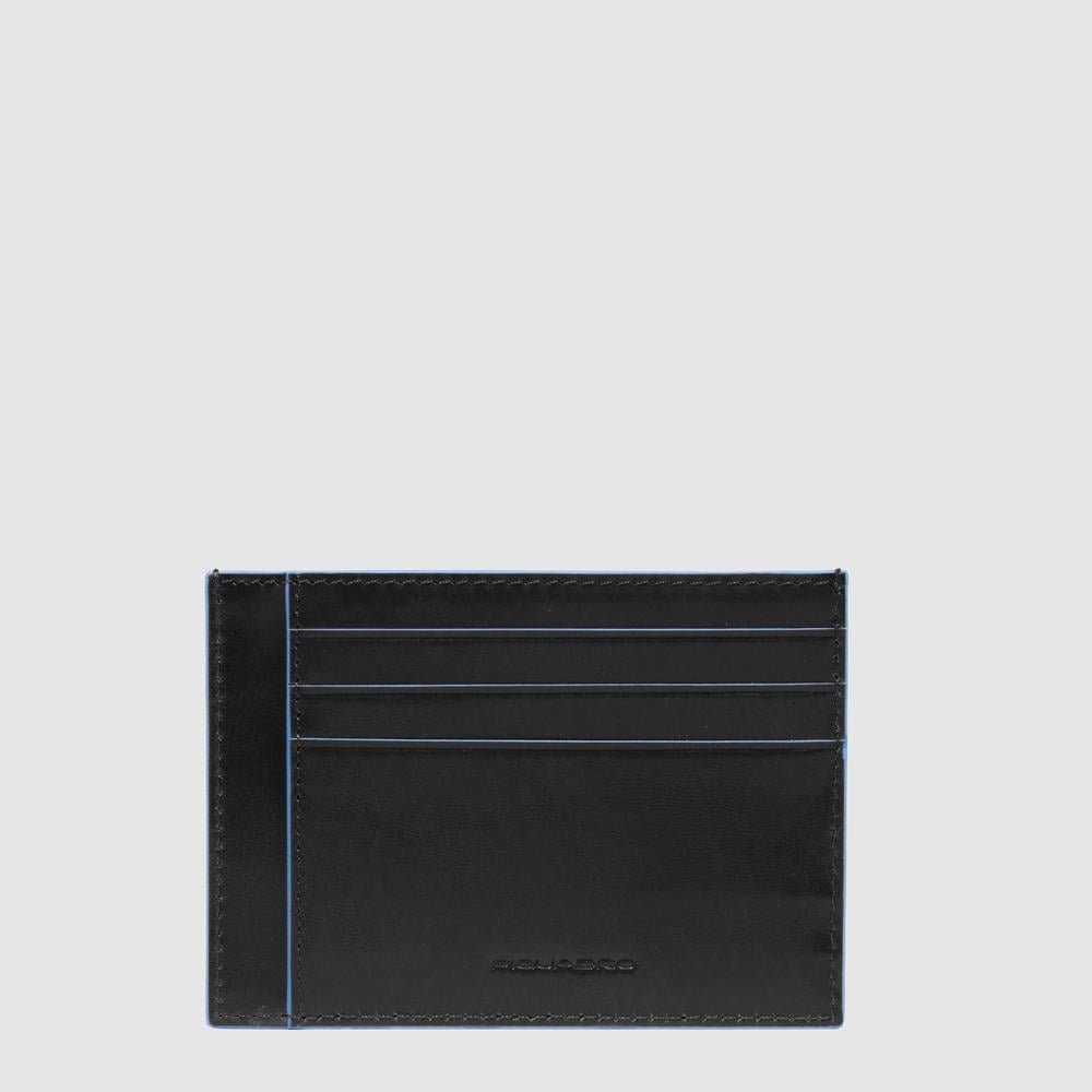 - 100% leather, - 6 cardholder slots, - 1 central compartment, - Size: L10 x H7 cm. PIQUADRO Black