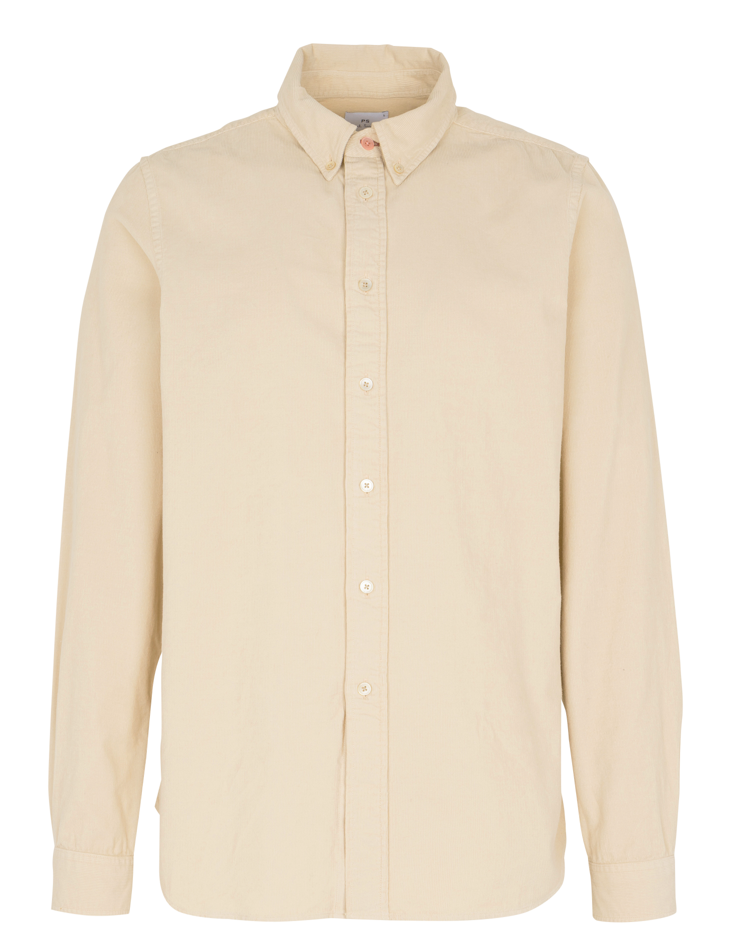 Tailored-fit shirt with American collar in corduroy. PAUL SMITH Beige