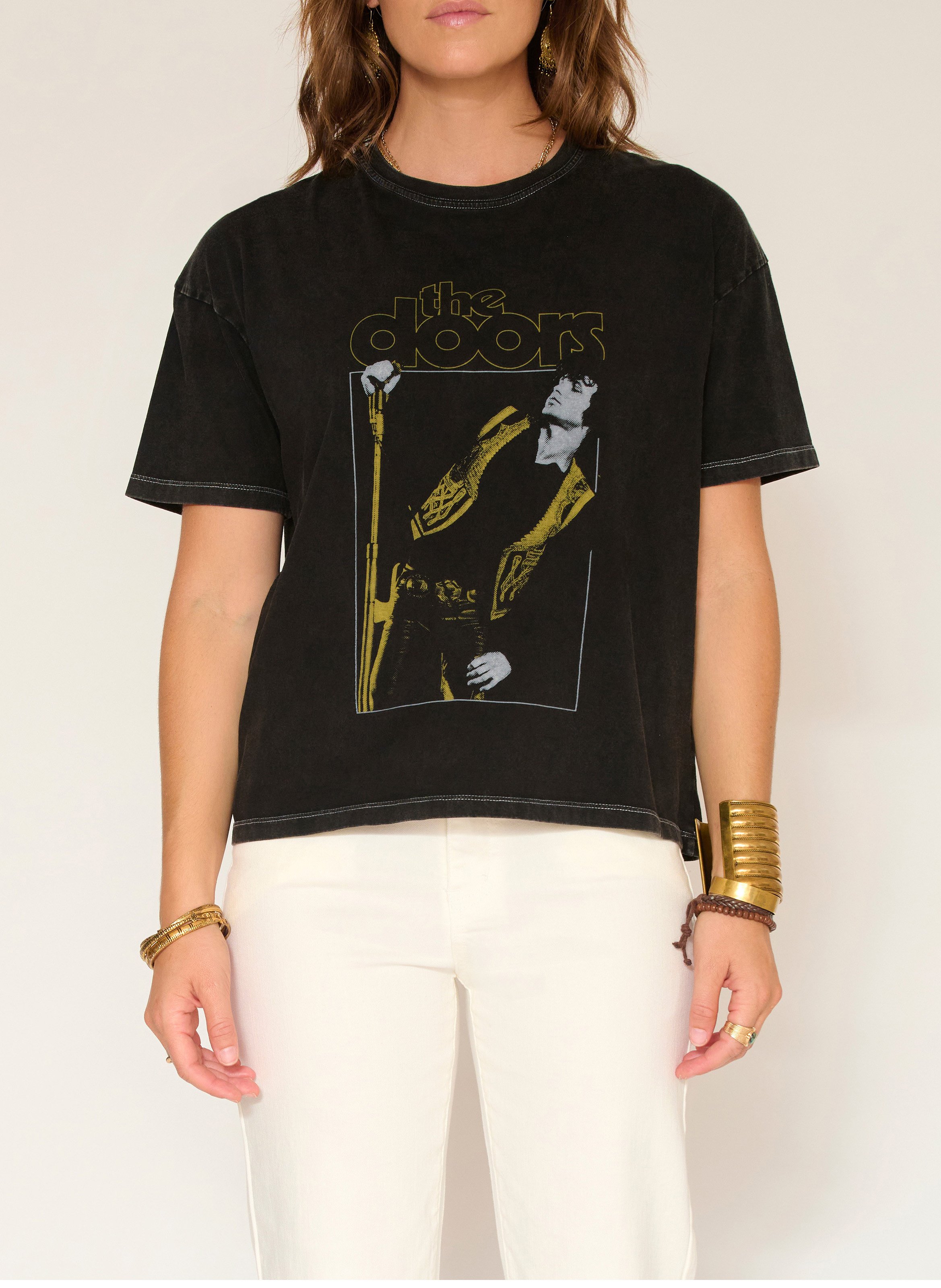 Regular-fit round-neck cotton T-shirt MKT Black