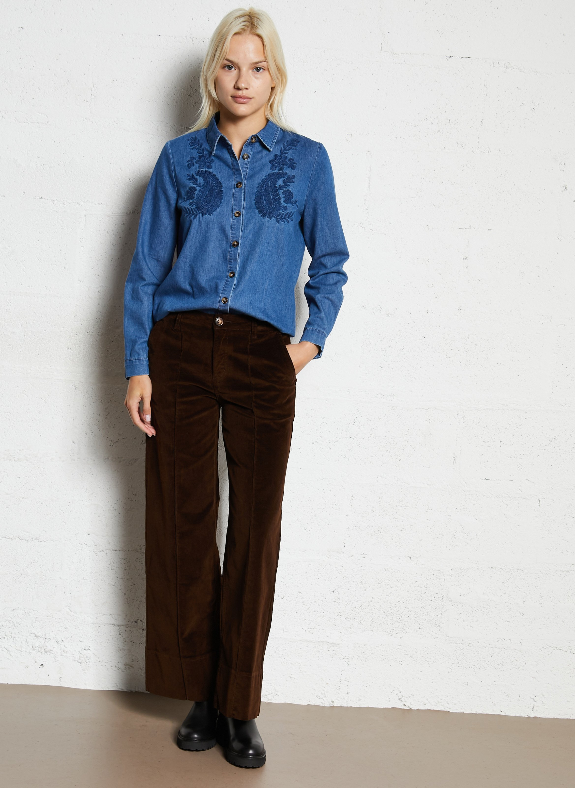 Chemise droite col classique en coton LA PETITE ETOILE Jean Stone