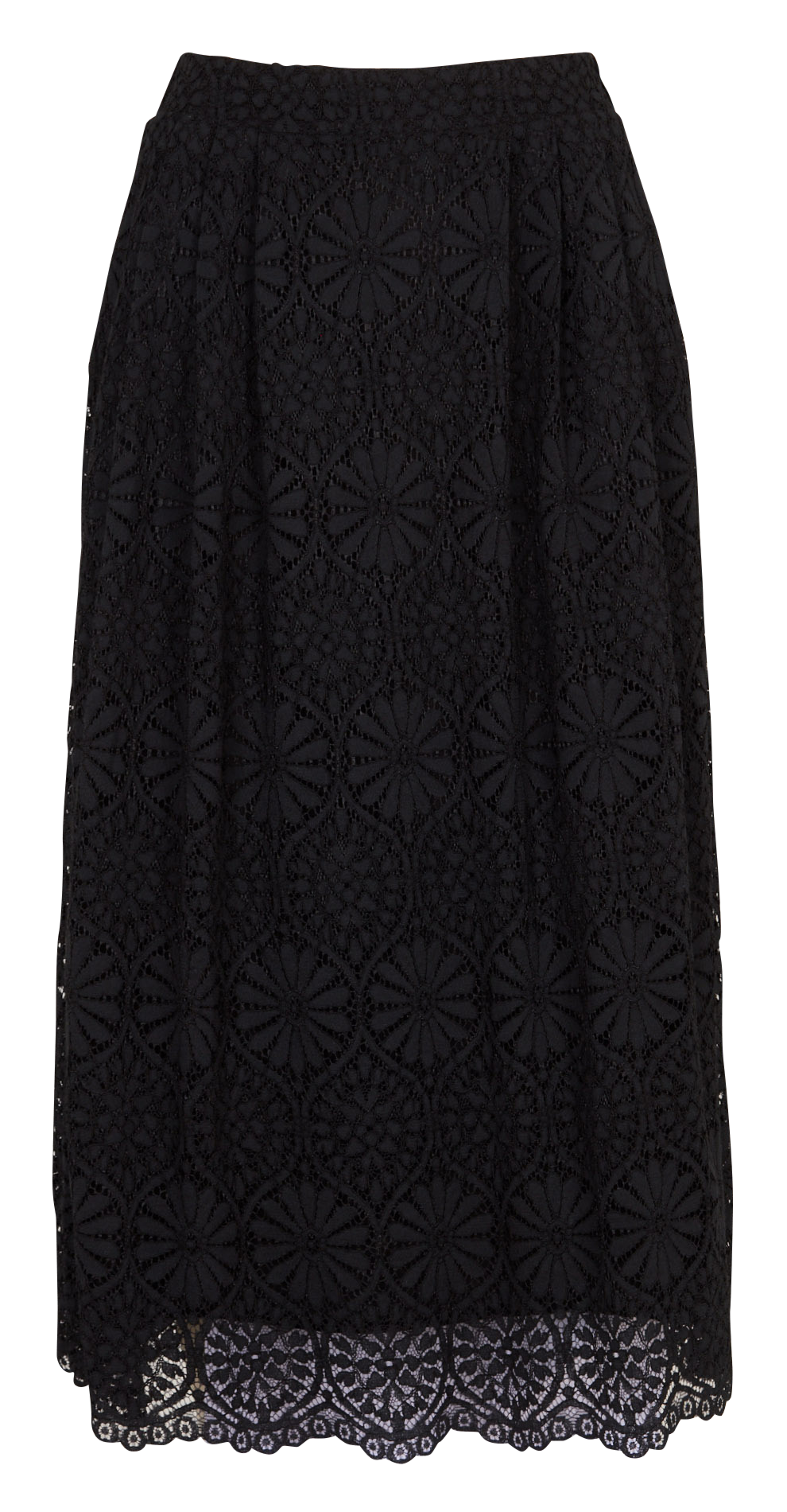 Lace midi skirt LA FEE MARABOUTEE Black