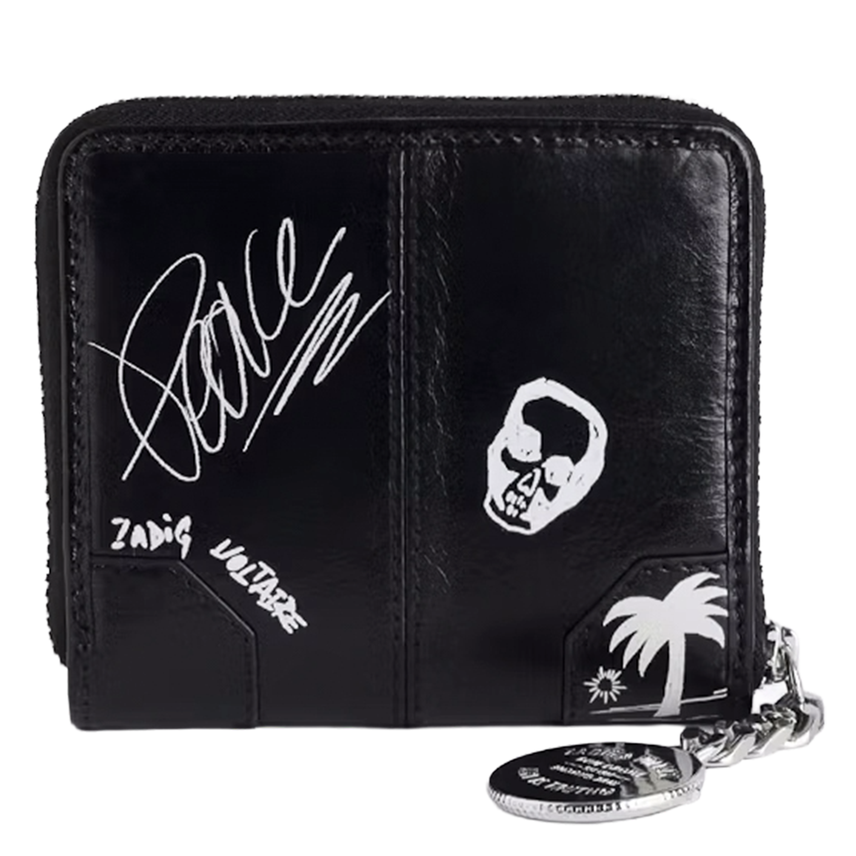 Portemonnaie aus Leder mit Print ZADIG&VOLTAIRE Schwarz