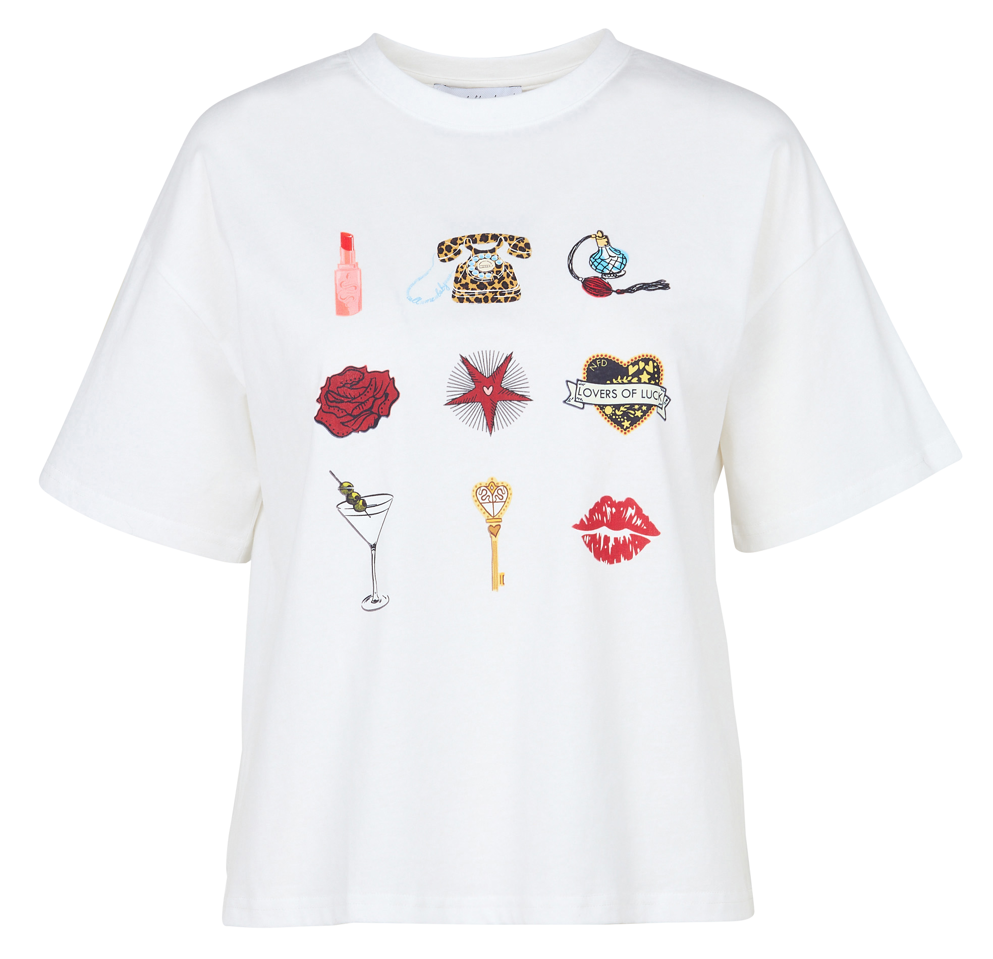 Tee-shirt ample manches courtes sérigraphié NEVER FULLY DRESSED Blanc