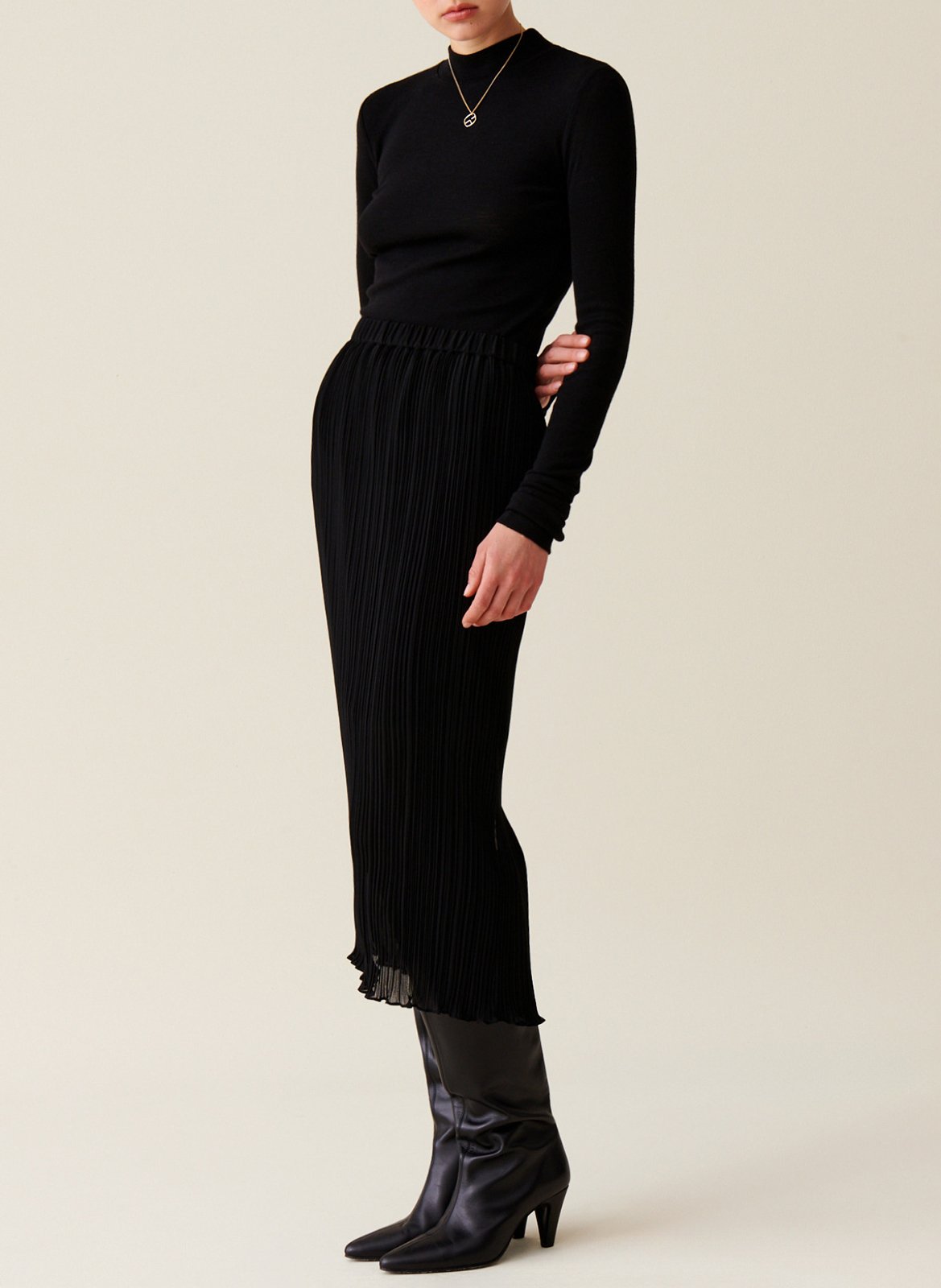 Mid-length pleated skirt CLAUDIE PIERLOT Black