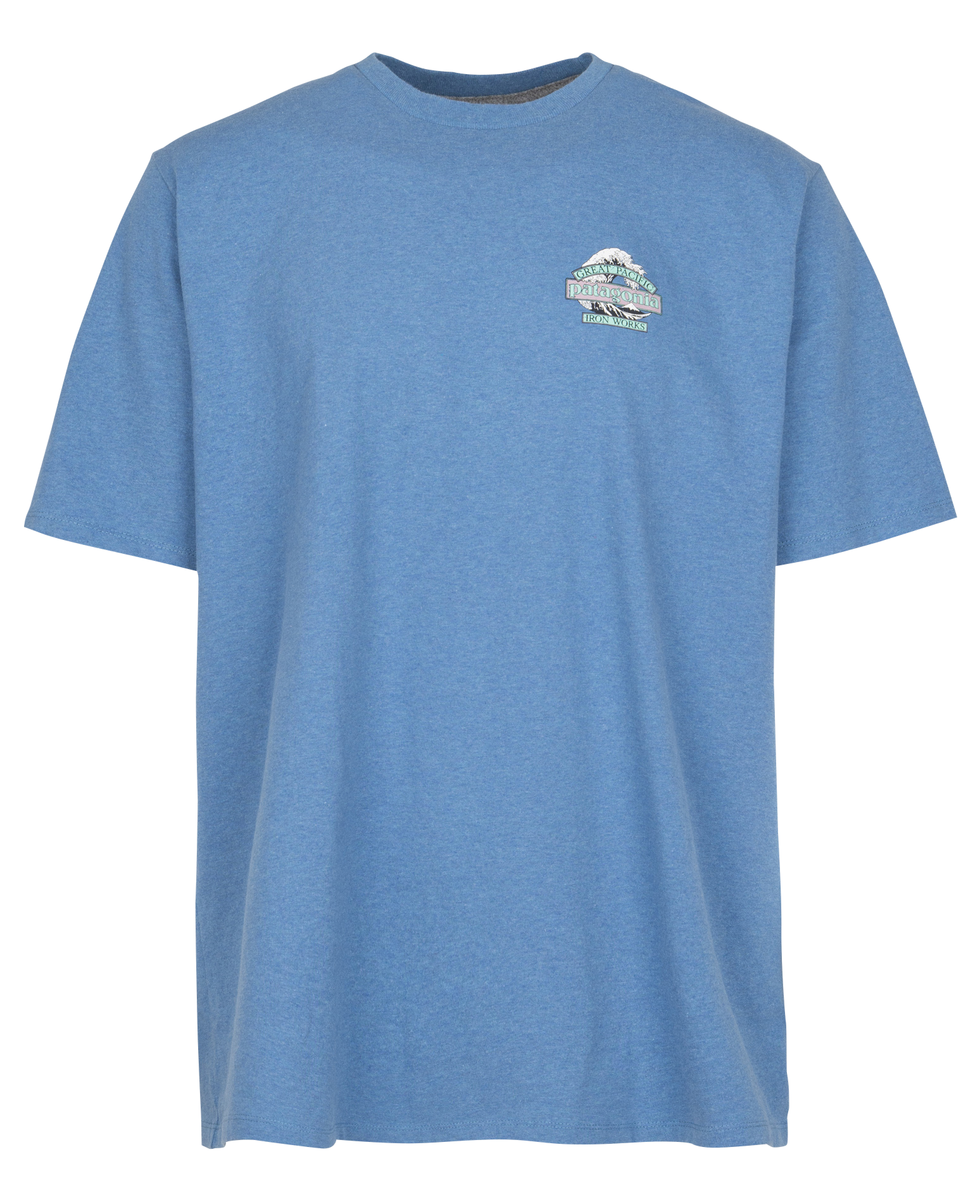 Straight recycled cotton-blend round-neck T-shirt PATAGONIA Blue