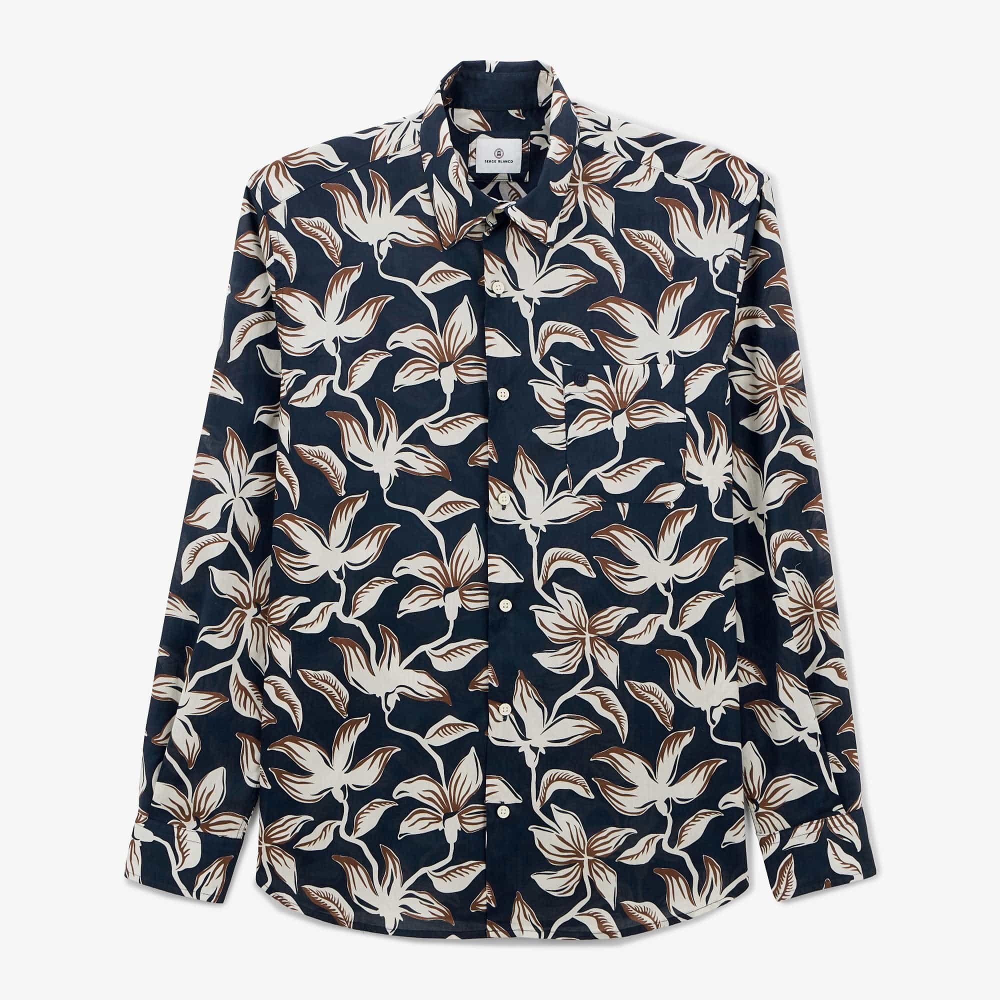 Hibiscus shirt SERGE BLANCO Blue