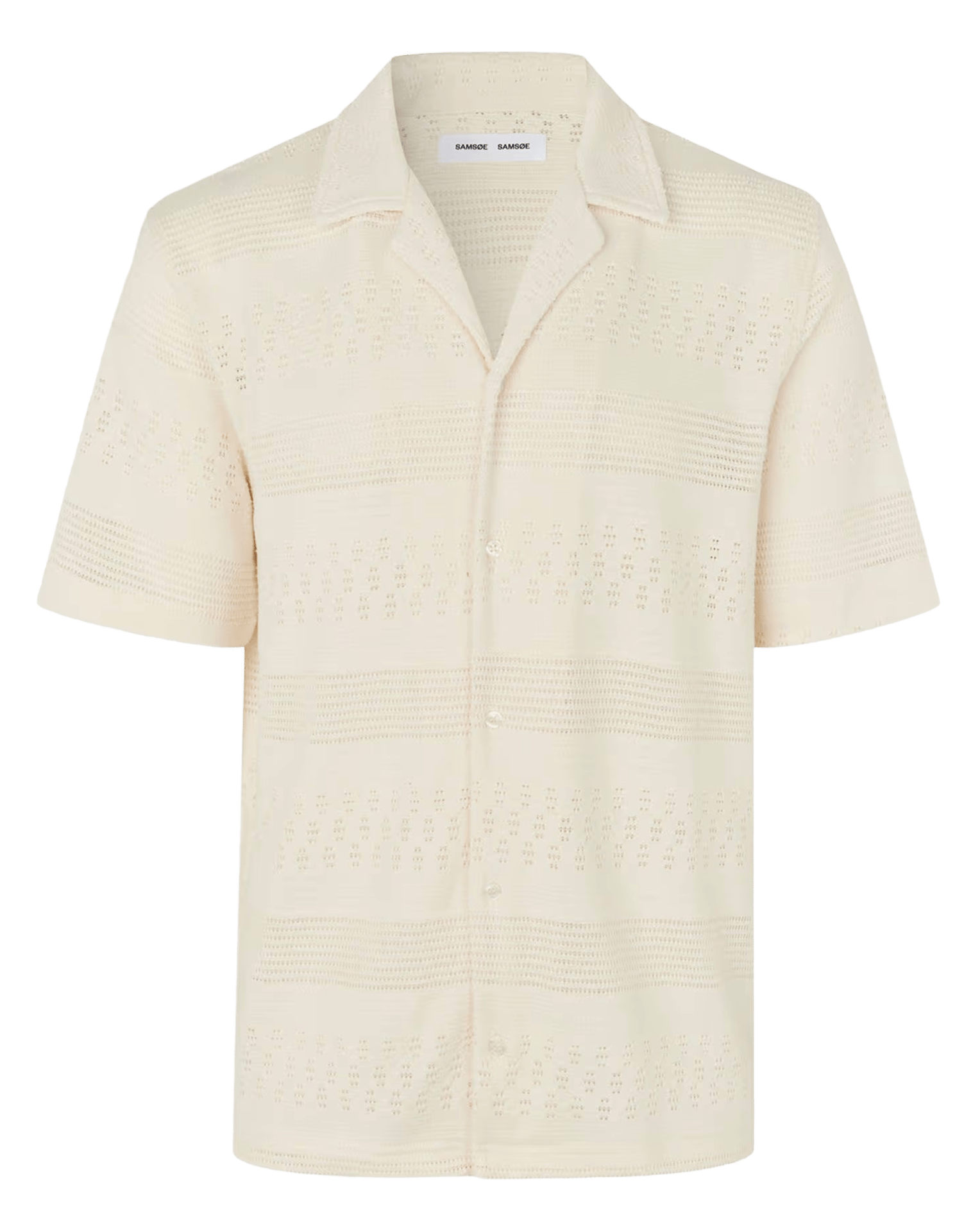 Rechte blouse met Cubaanse kraag van biologisch katoenmengsel SAMSOE SAMSOE Wit