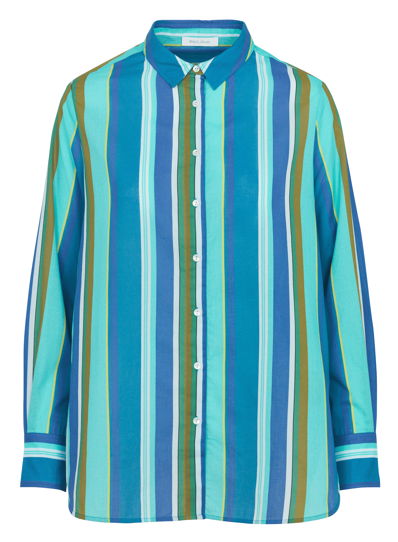 Loose-fit striped cotton shirt BELLA JONES Blue