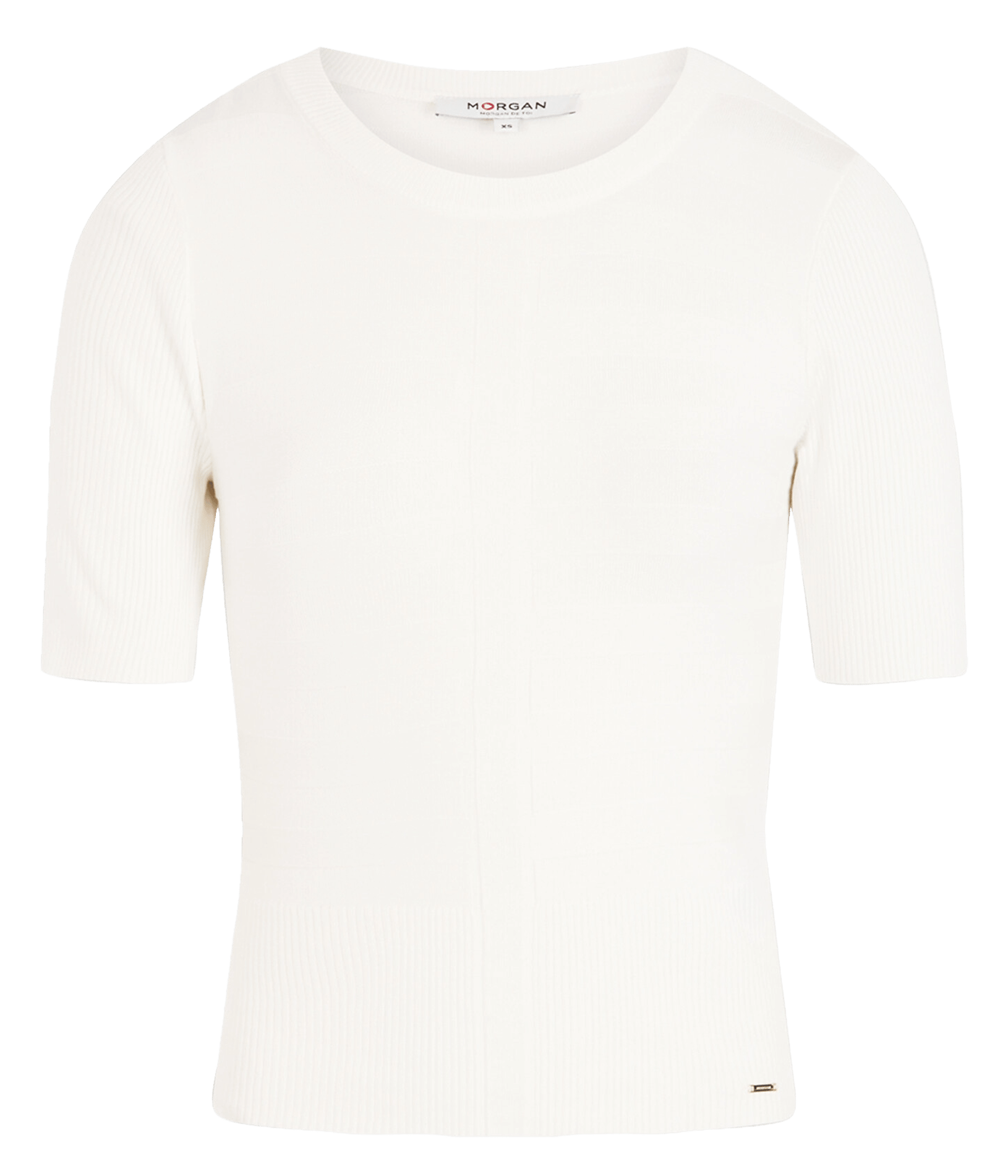 Kurzärmliger Pullover mit Rundhalsausschnitt MORGAN Beige