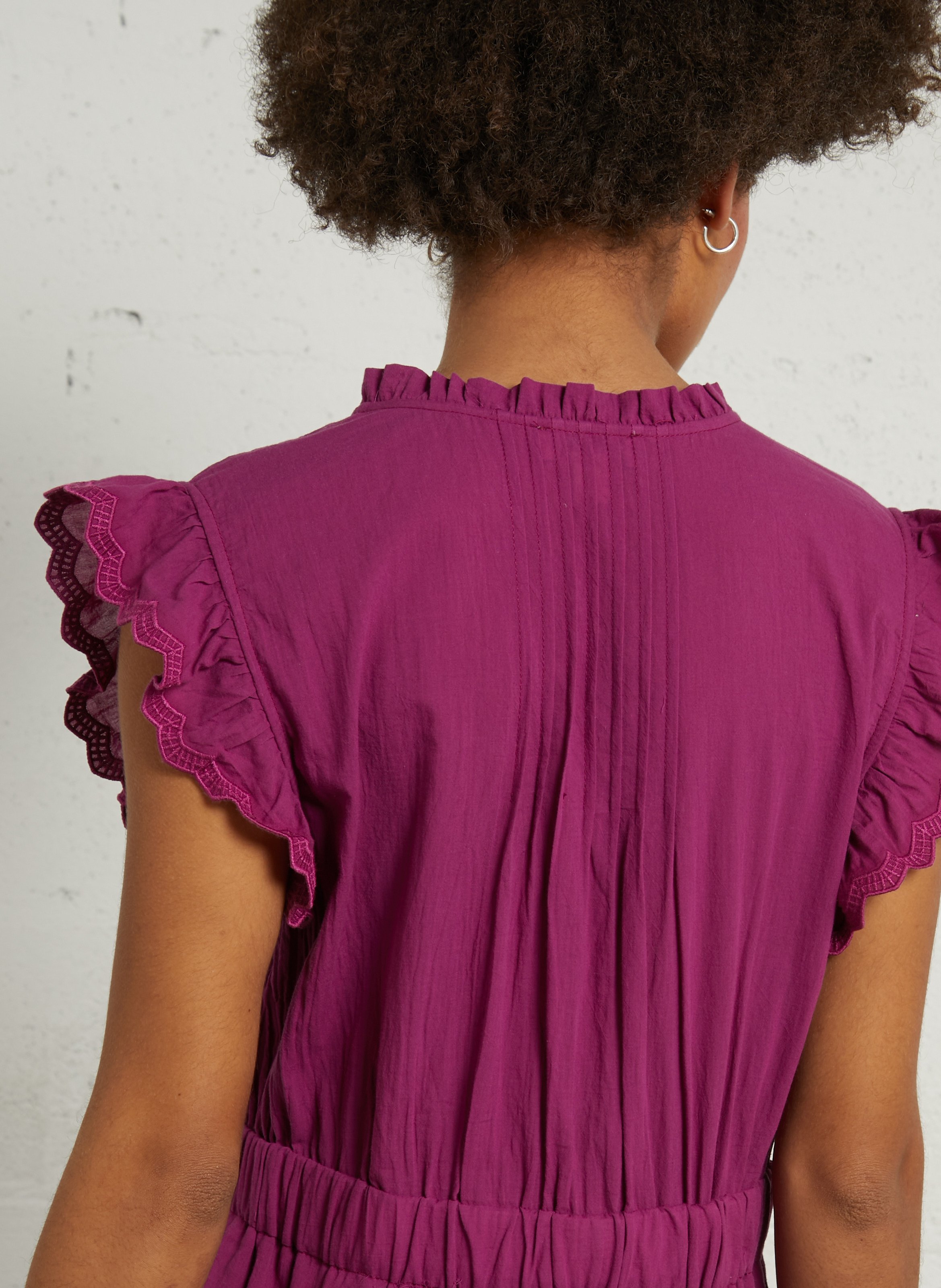 Robe longue col V en coton  SEE U SOON Violet