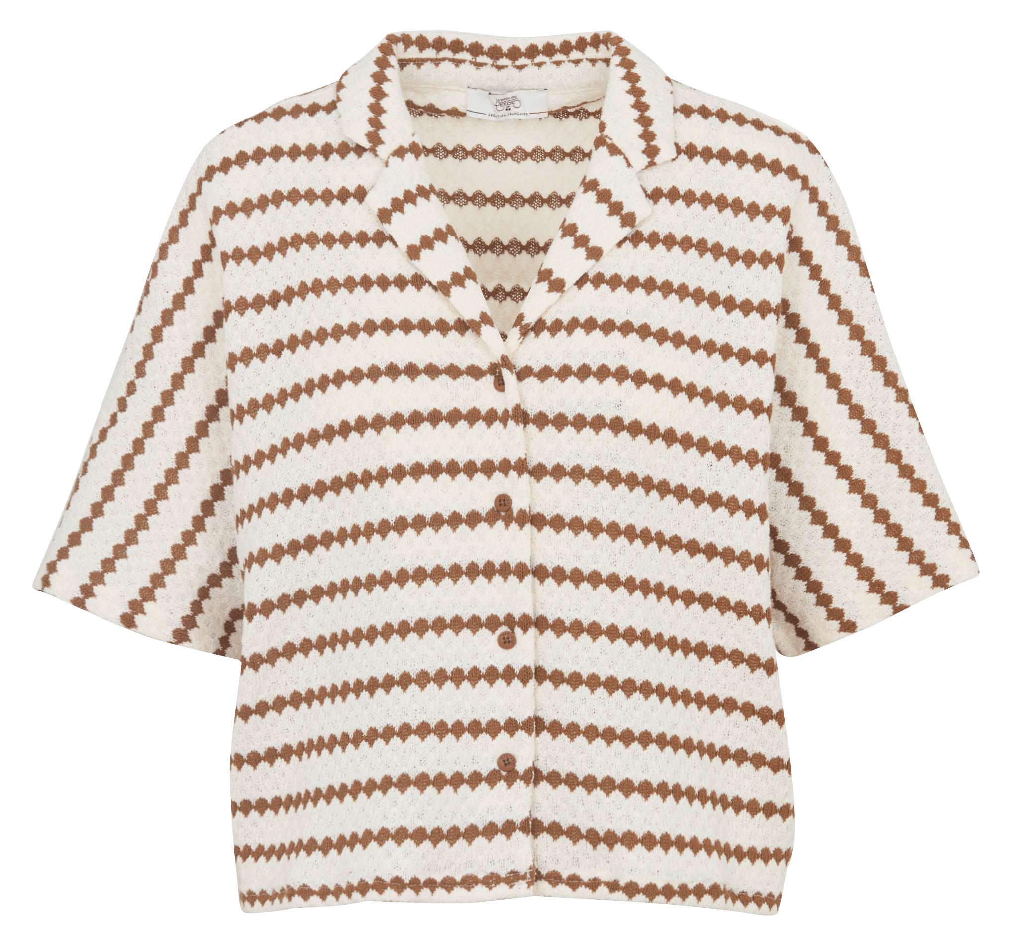 Chemise oversize en jacquard imprimé LE TEMPS DES CERISES Marron