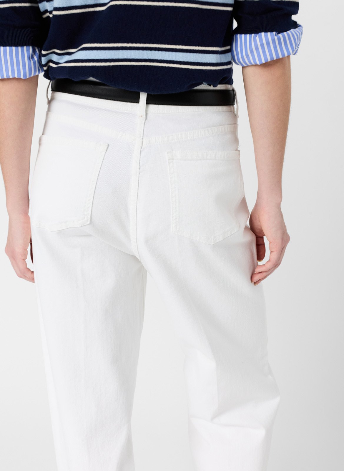 Jean taille haute large uni Blanc