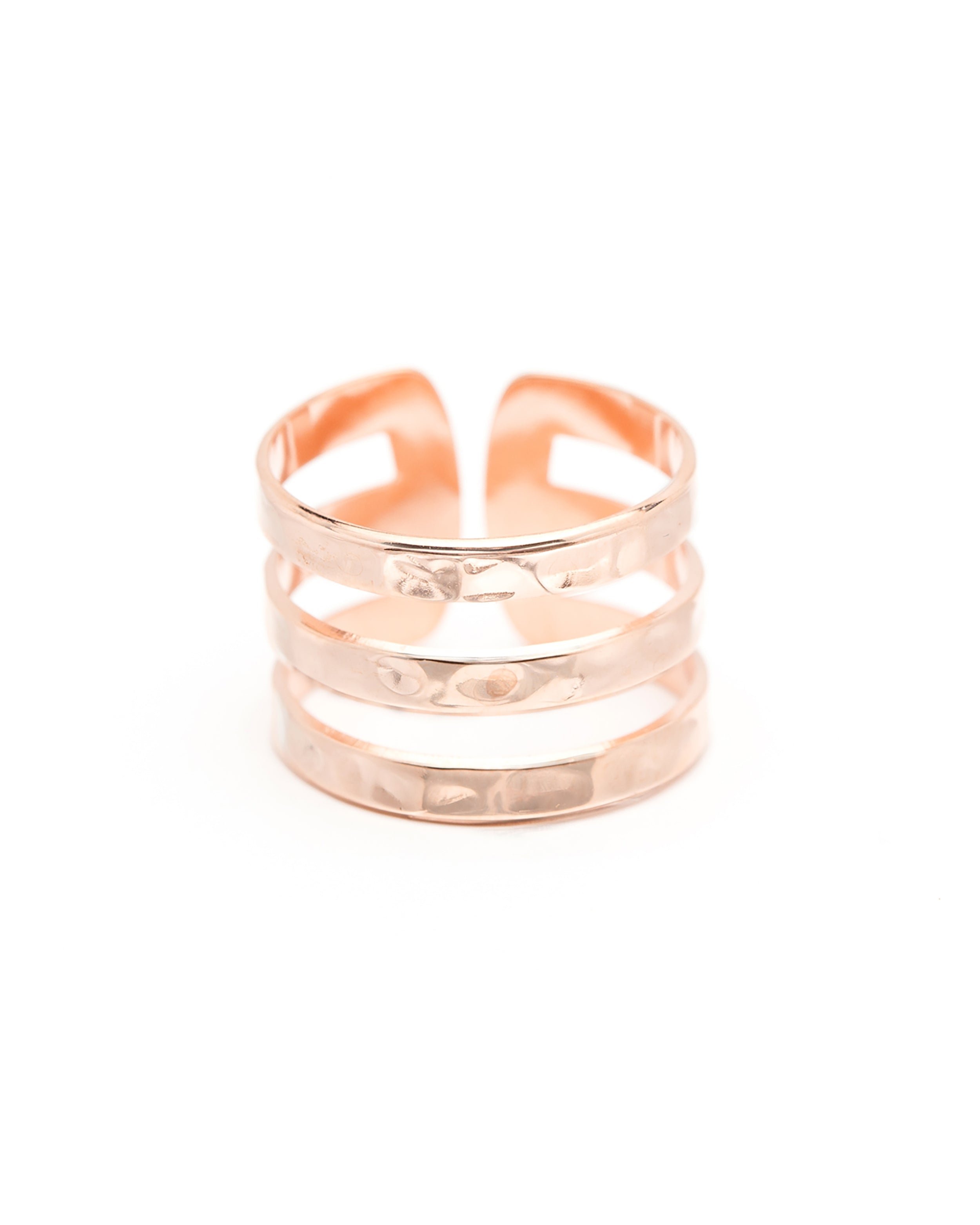 Hammered rose gold plated ring MONSIEUR SIMONE