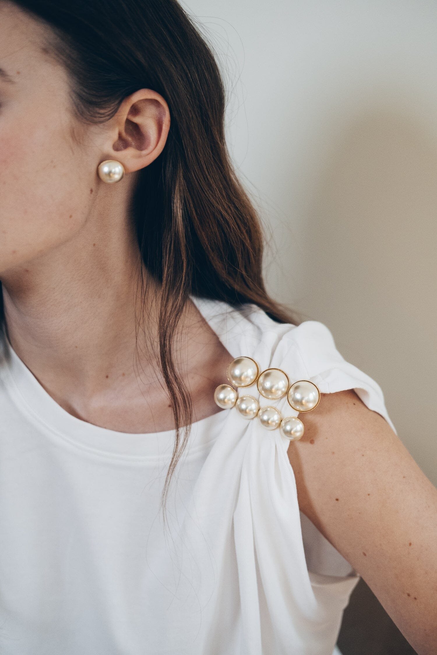 Earrings studs gold-plated with fine gold MONSIEUR SIMONE Silver