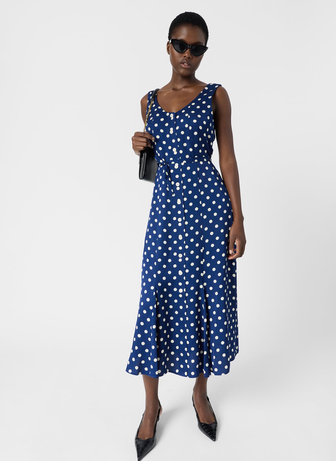 Gepunktetes Midikleid GERARD DAREL Blau