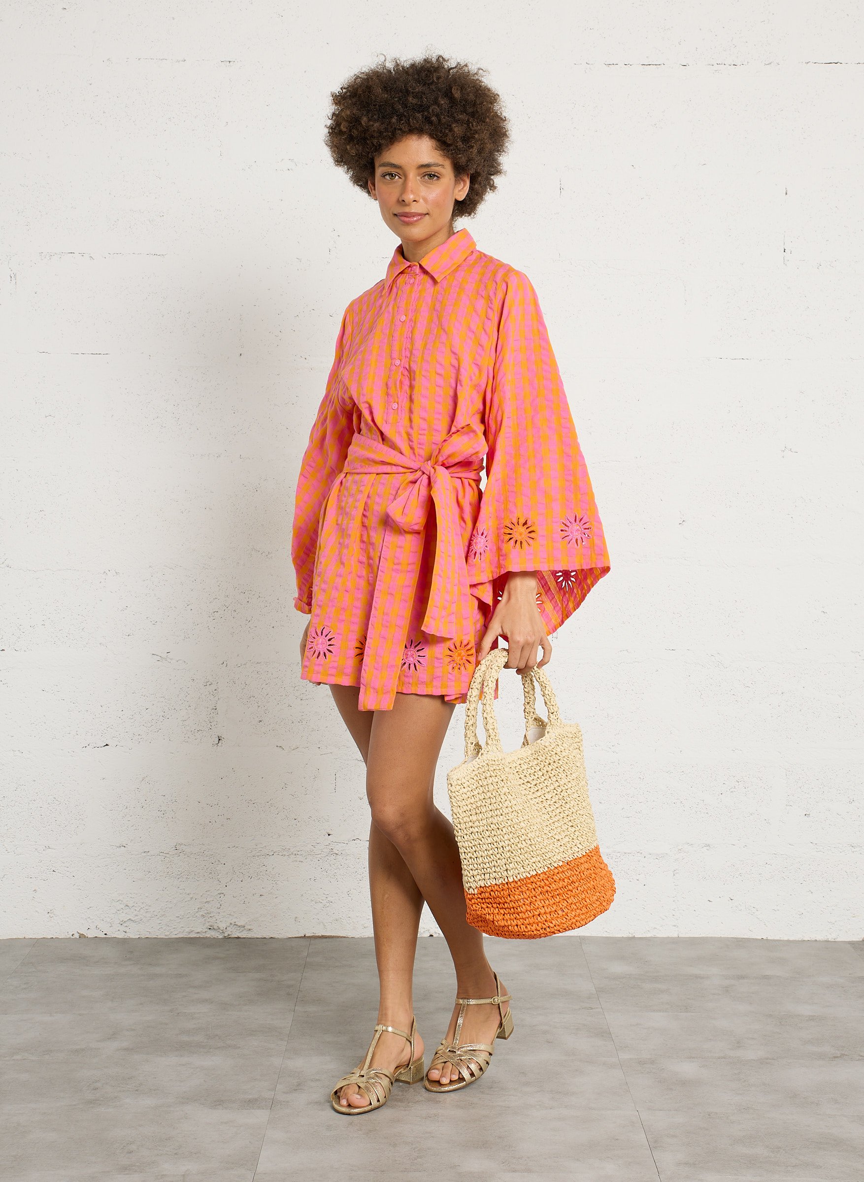 Panier tressé AU PRINTEMPS PARIS Orange