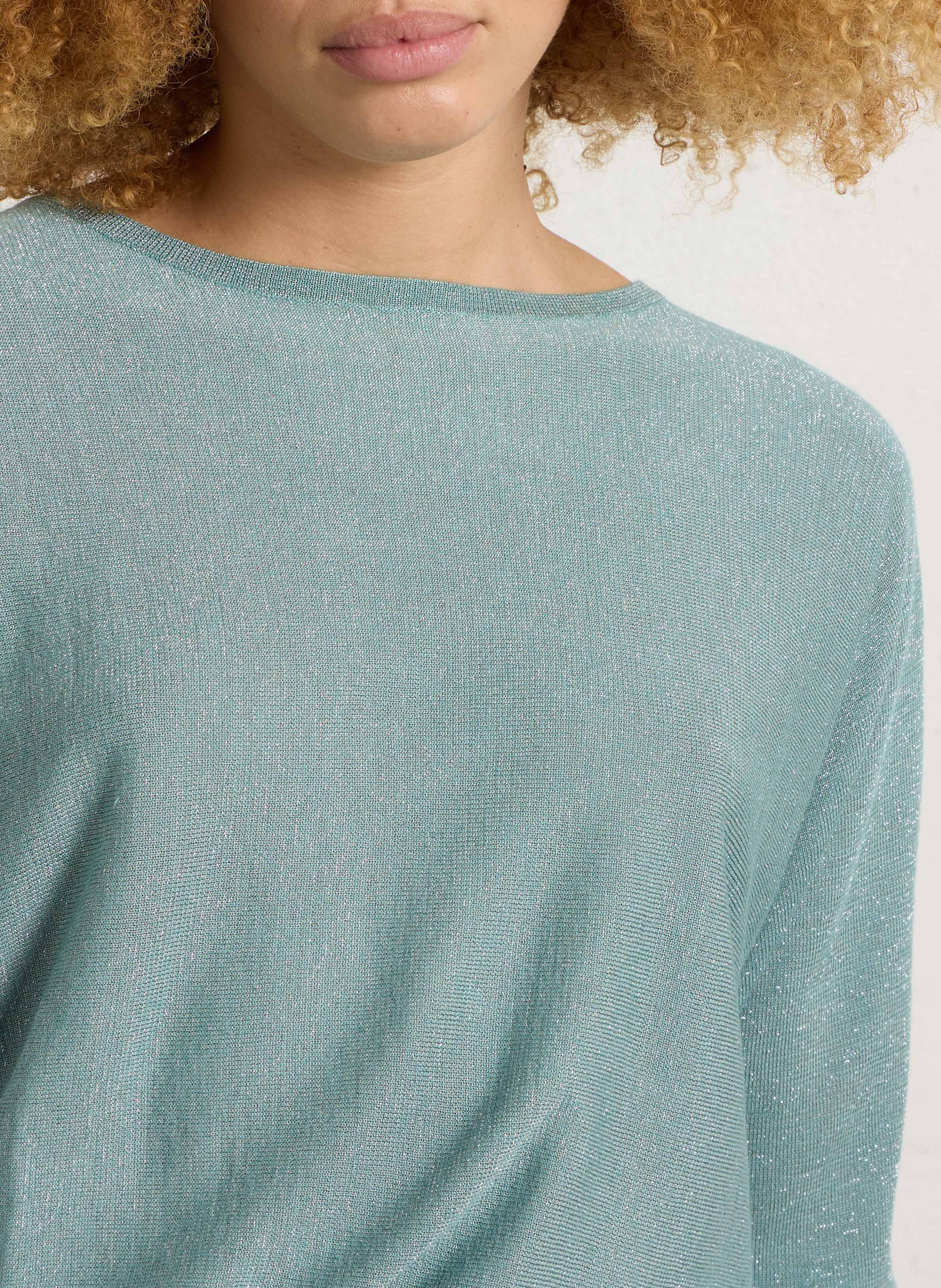 Pull fin pailleté manches 3/4 SUD EXPRESS Bleu