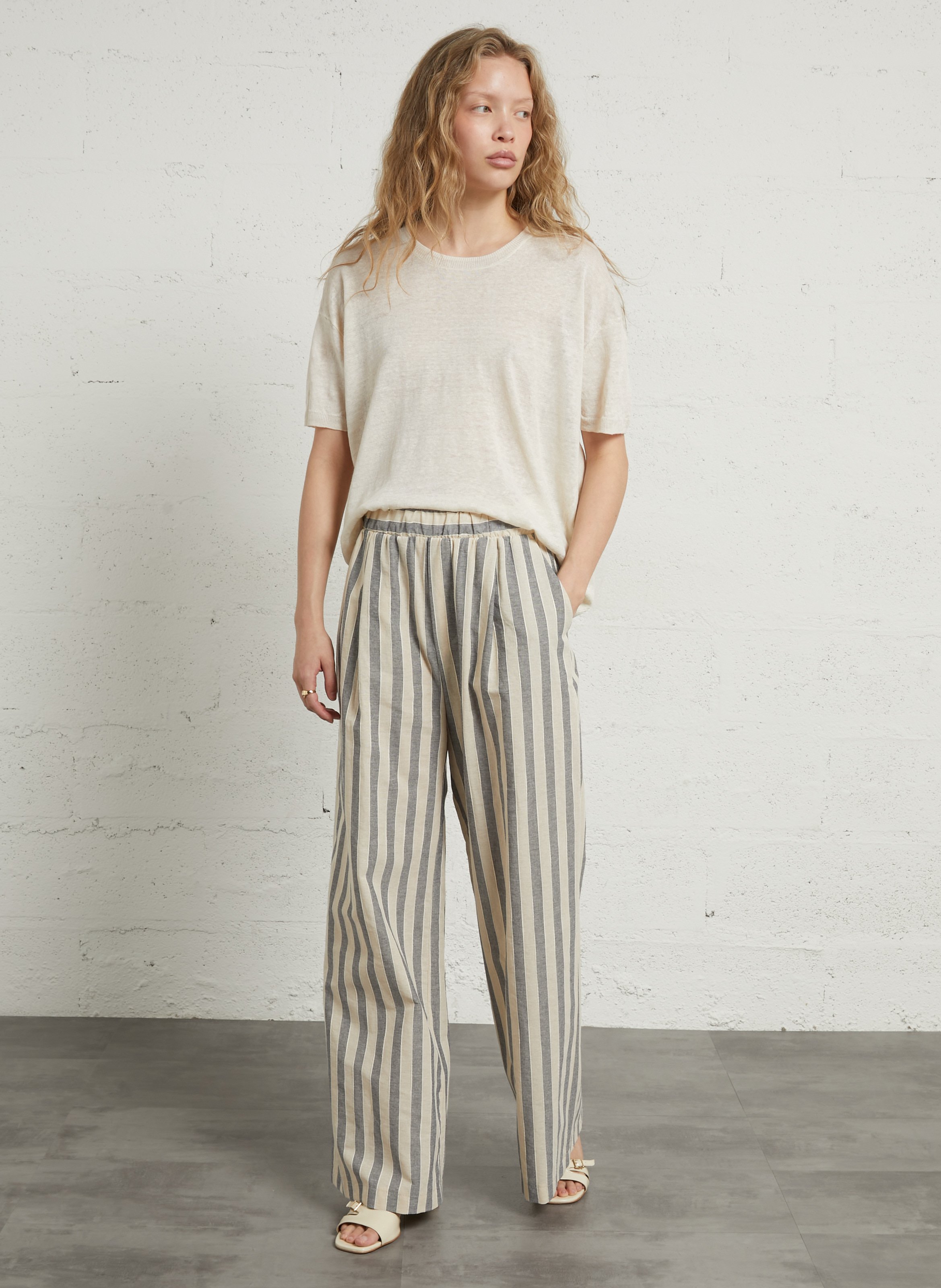 Oversized linen sweater MAJESTIC FILATURES Beige