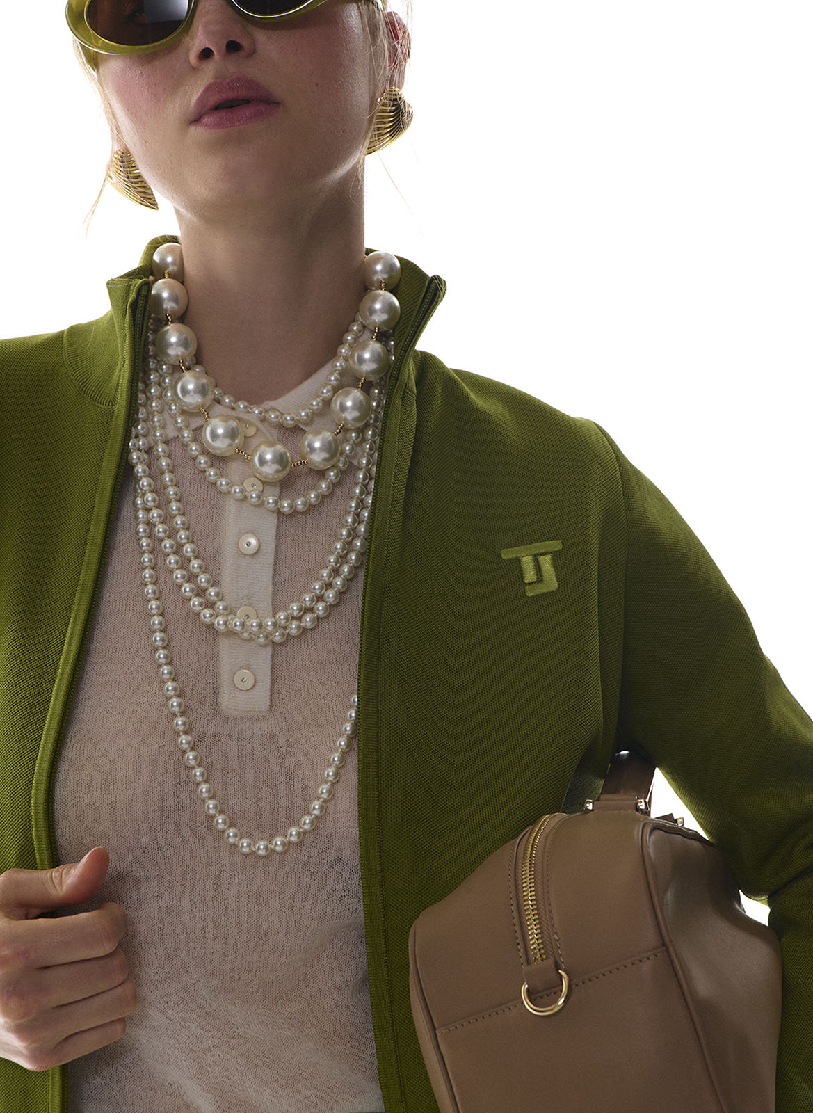 Collier à grosses perles TARA JARMON Beige