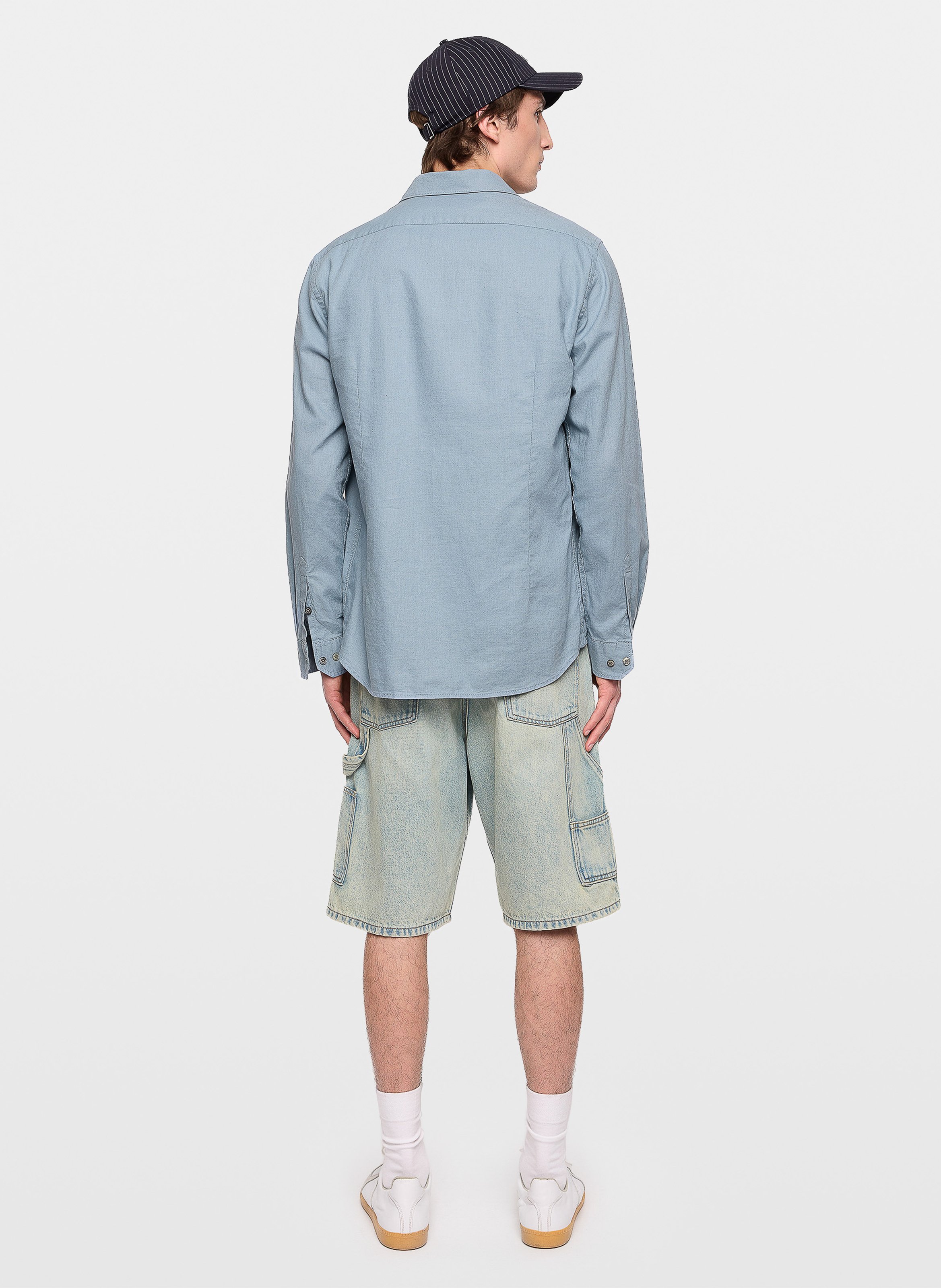 Straight button-up shirt in blended linen ZADIG&VOLTAIRE Blue