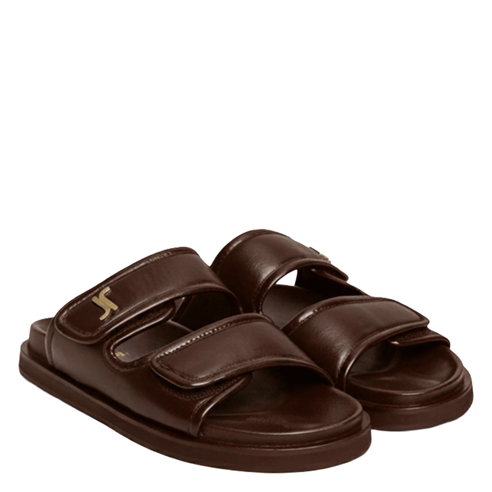 Aouda flat leather sandals JONAK Brown