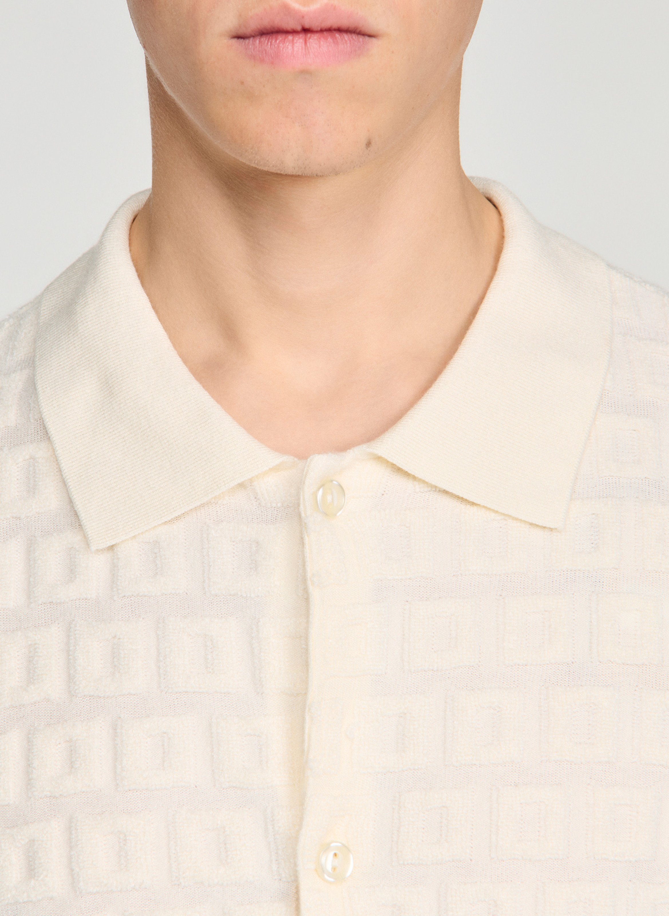 Recht vest met klassieke kraag SANDRO Beige