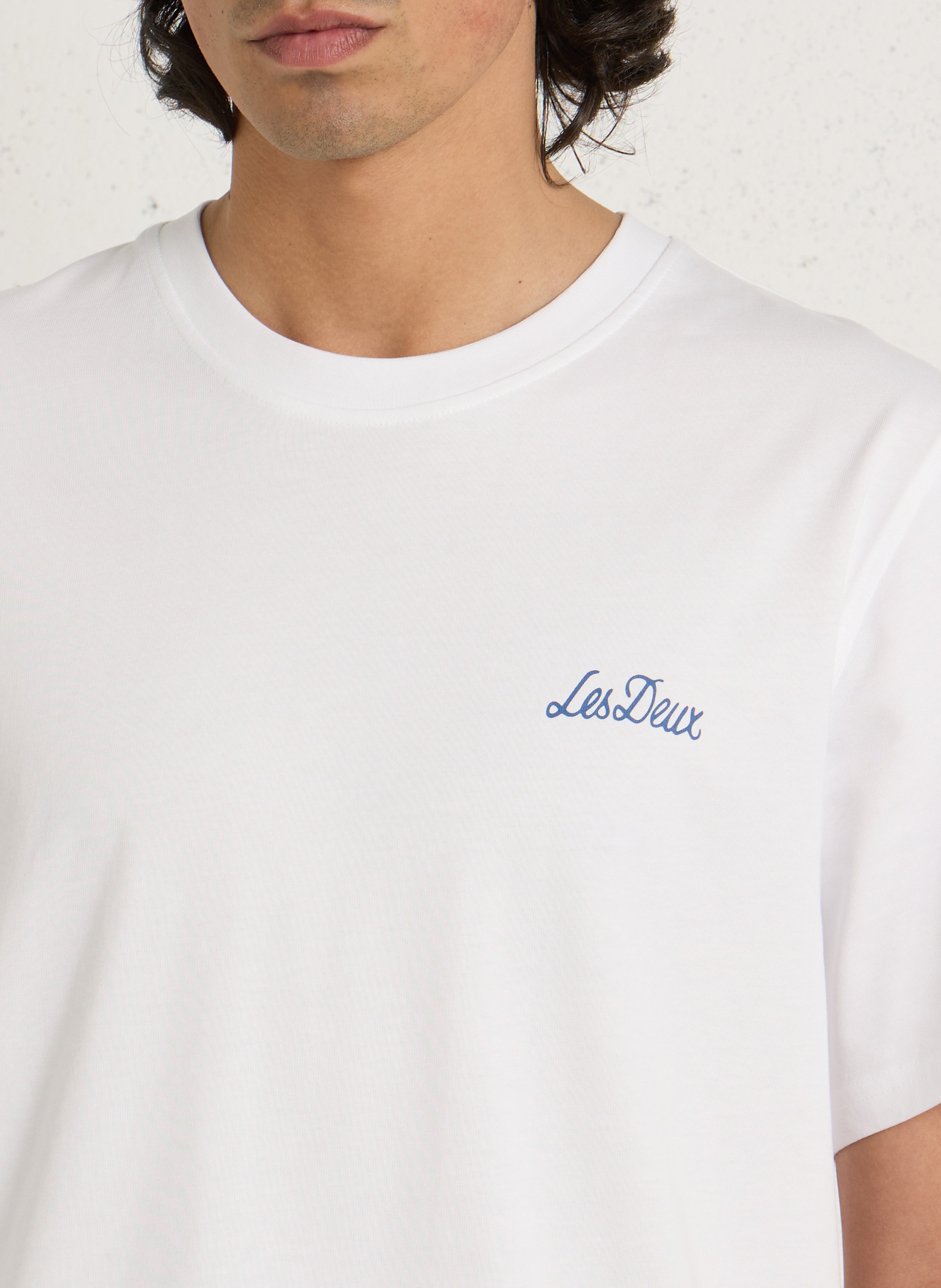 Gerader Bio-Baumwoll-T-Shirt LES DEUX Weiss
